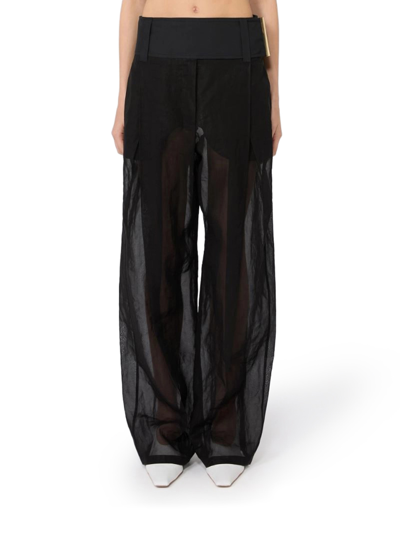 WIDE-LEG TROUSERS IN ORGANZA COTTON VOILE 2612131033600004 (Sportmax / パンツ ) | Sportmax (スポーツマックス)(2)