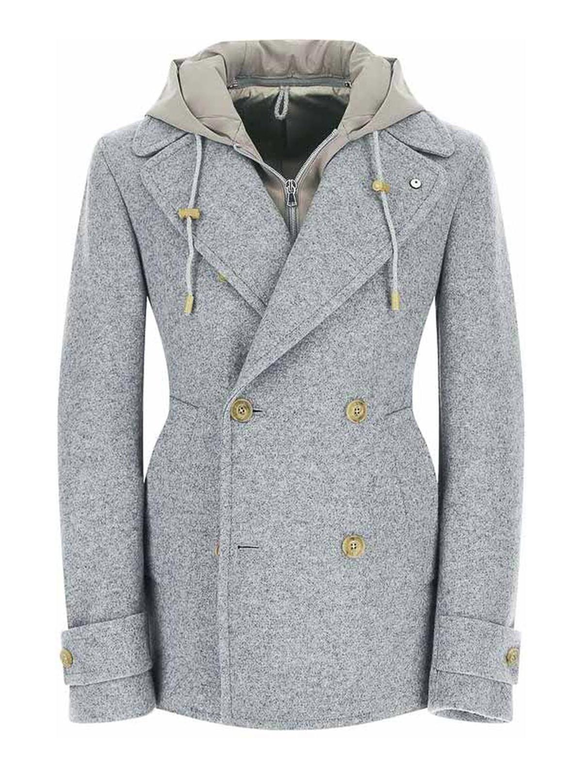 Light Gray Hooded Peacoat 93235570401 (L.B.M.1911 / コート ) | L.B.M.1911 (エルビーエム1911)