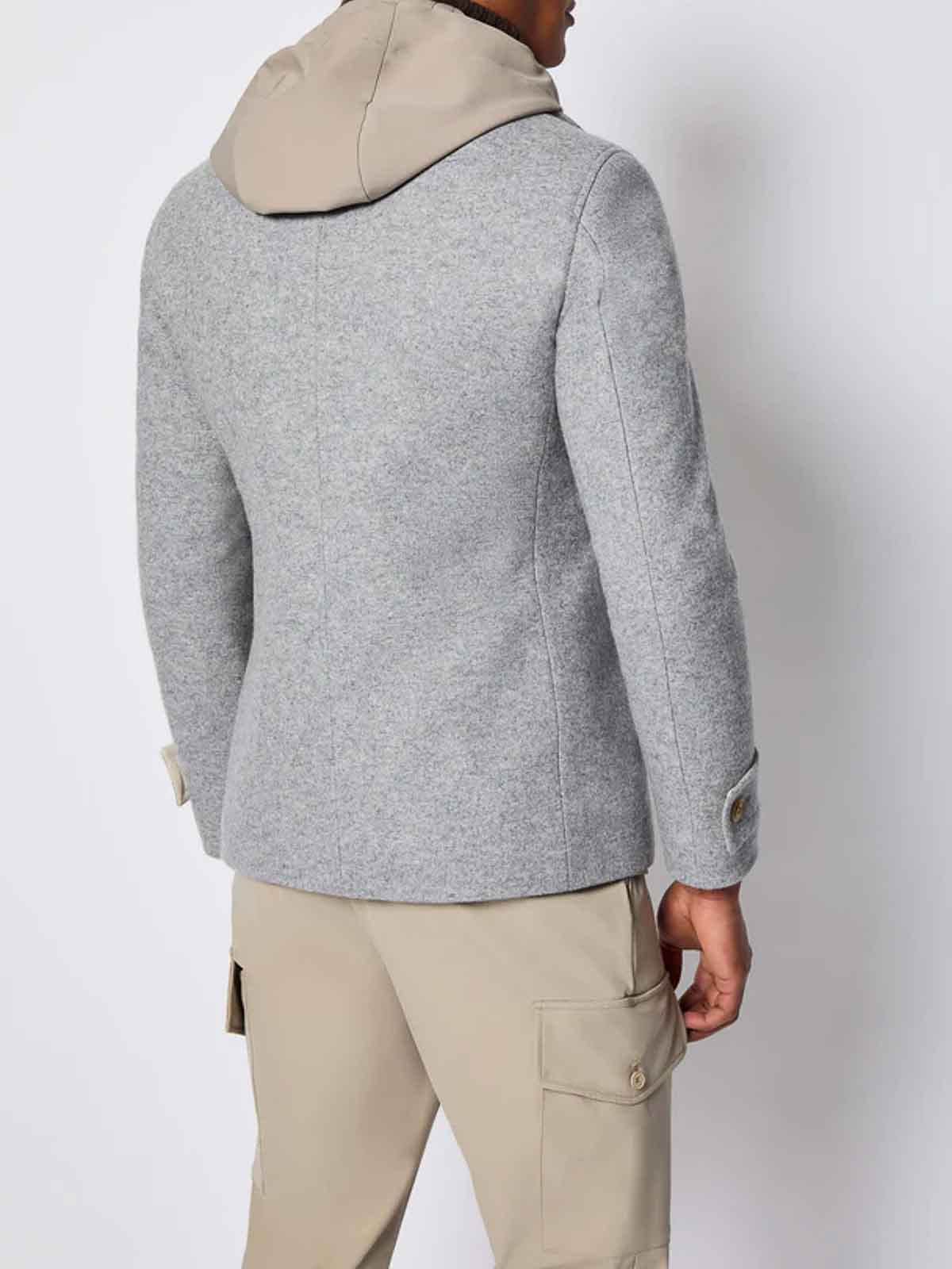 Light Gray Hooded Peacoat 93235570401 (L.B.M.1911 / コート ) | L.B.M.1911 (エルビーエム1911)(2)