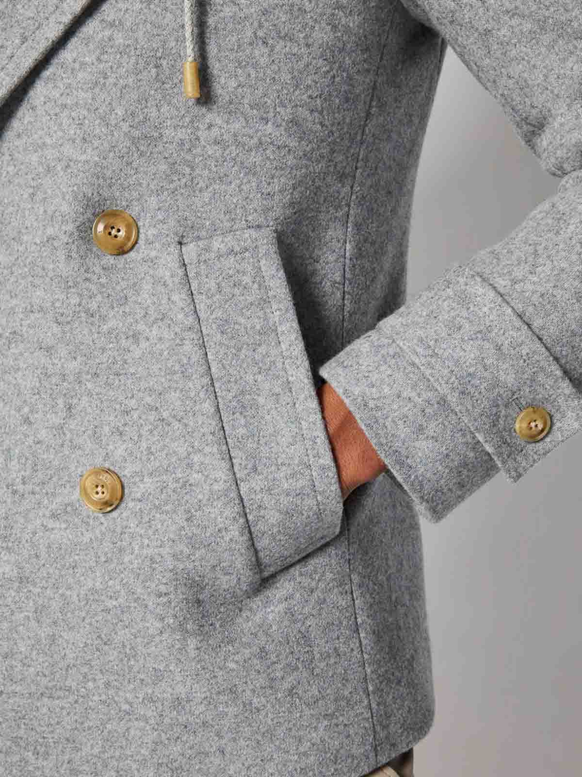 Light Gray Hooded Peacoat 93235570401 (L.B.M.1911 / コート ) | L.B.M.1911 (エルビーエム1911)(4)
