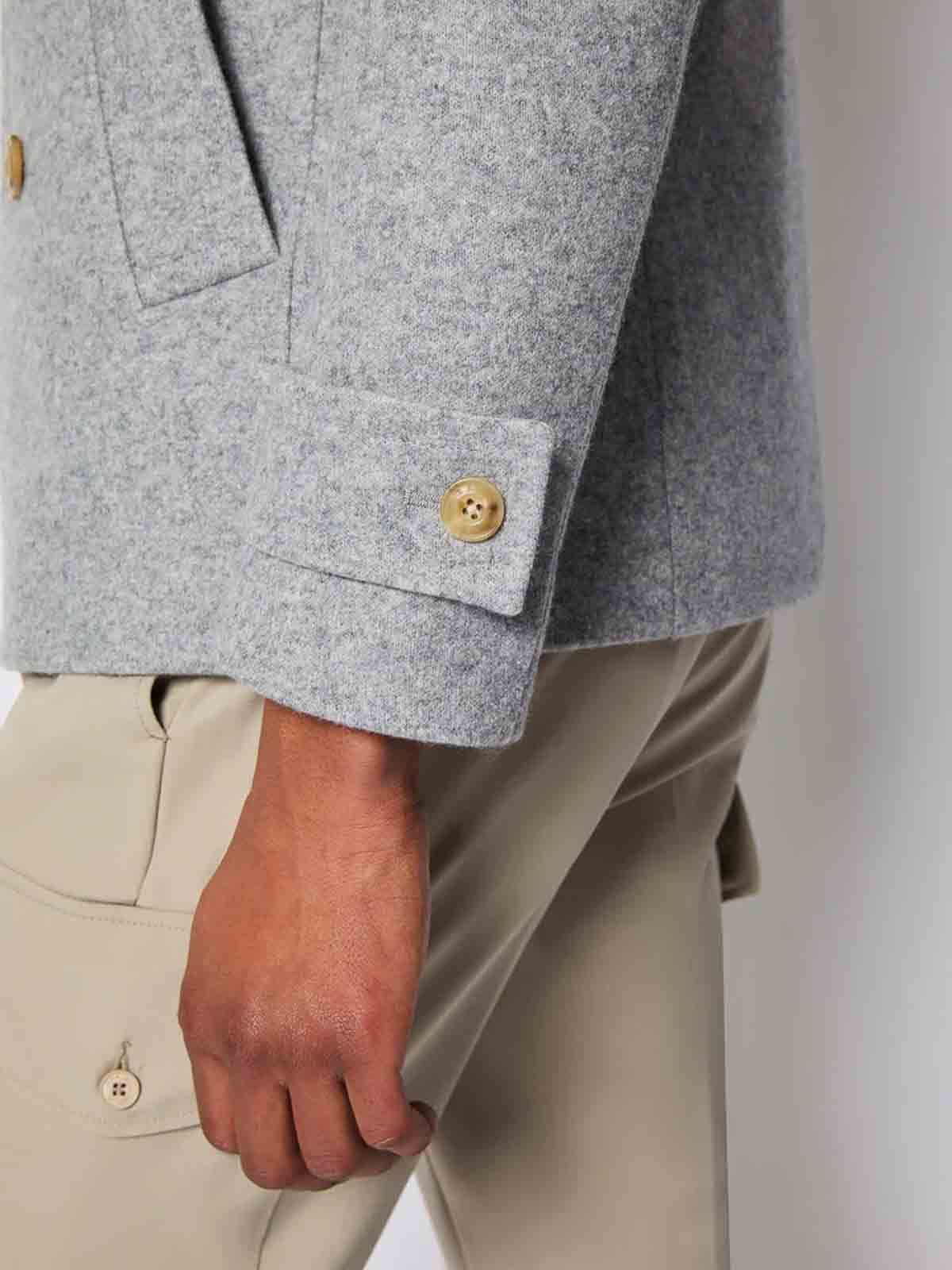 Light Gray Hooded Peacoat 93235570401 (L.B.M.1911 / コート ) | L.B.M.1911 (エルビーエム1911)(5)