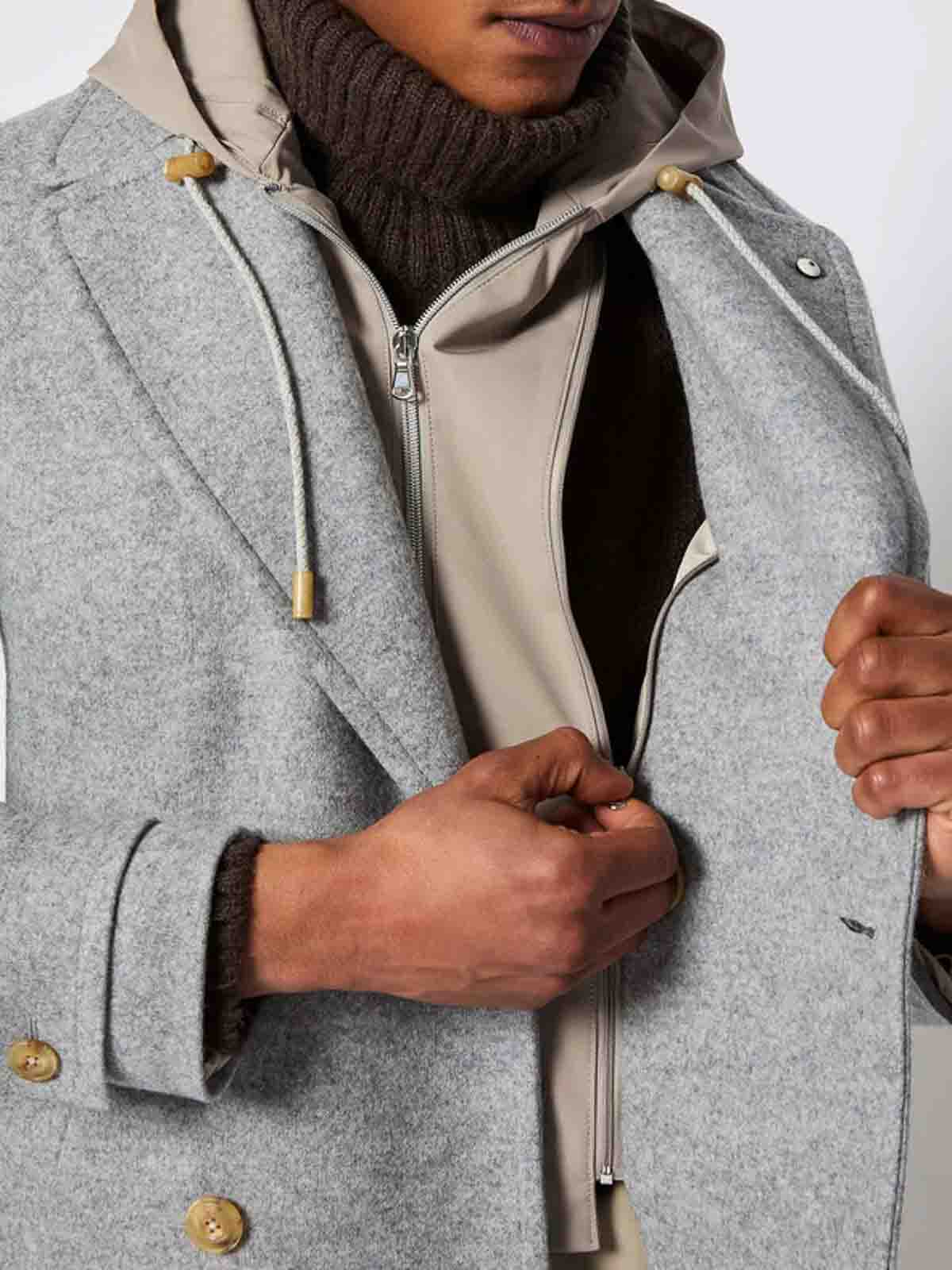 Light Gray Hooded Peacoat 93235570401 (L.B.M.1911 / コート ) | L.B.M.1911 (エルビーエム1911)(6)