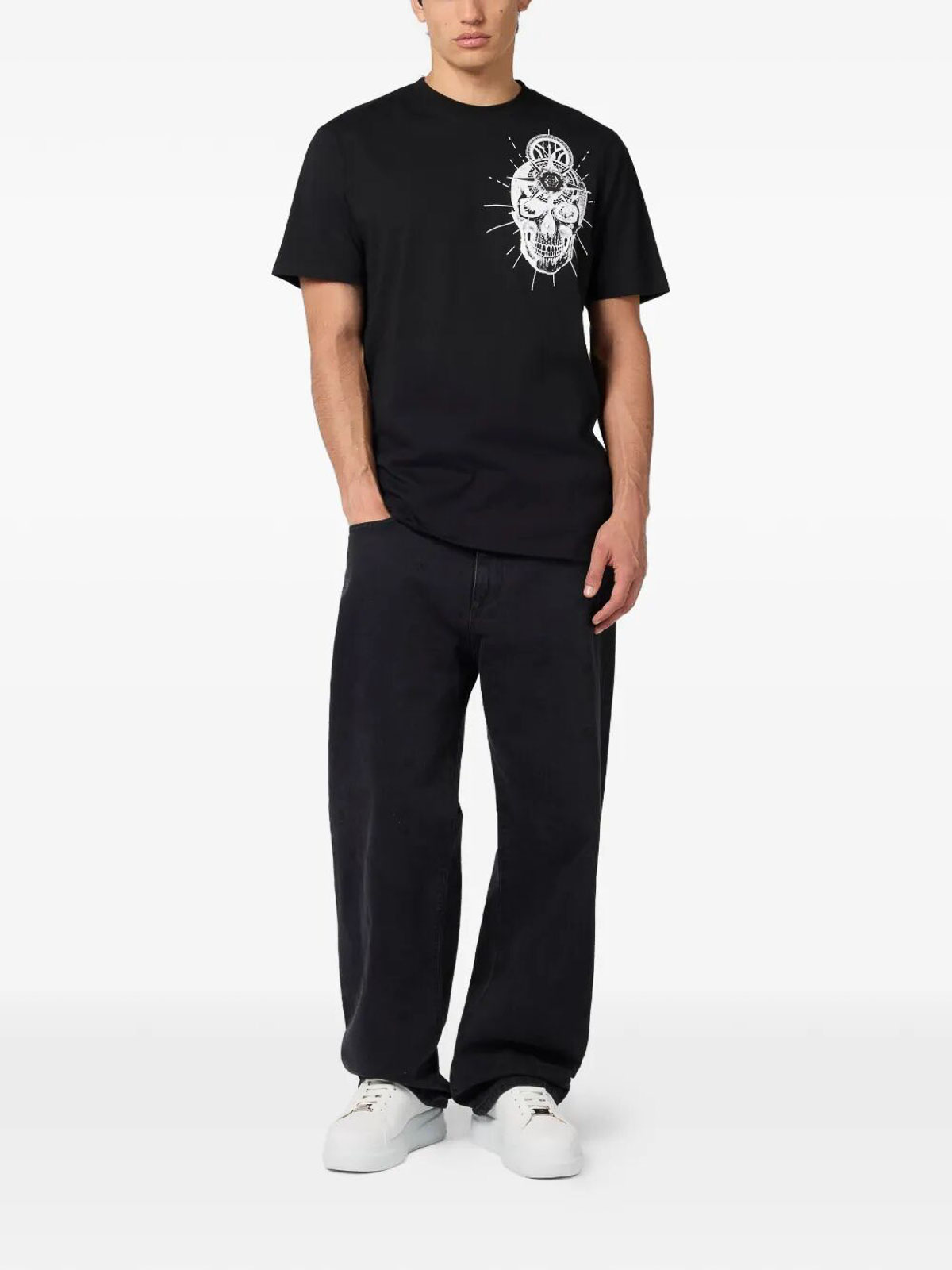 Round-Neck T-Shirt Skull Tattoo SAFCMTK8857PJY002N02 (PHILIPP PLEIN / Tシャツ・カットソー ) | PHILIPP PLEIN (フィリップ プレイン)(1)