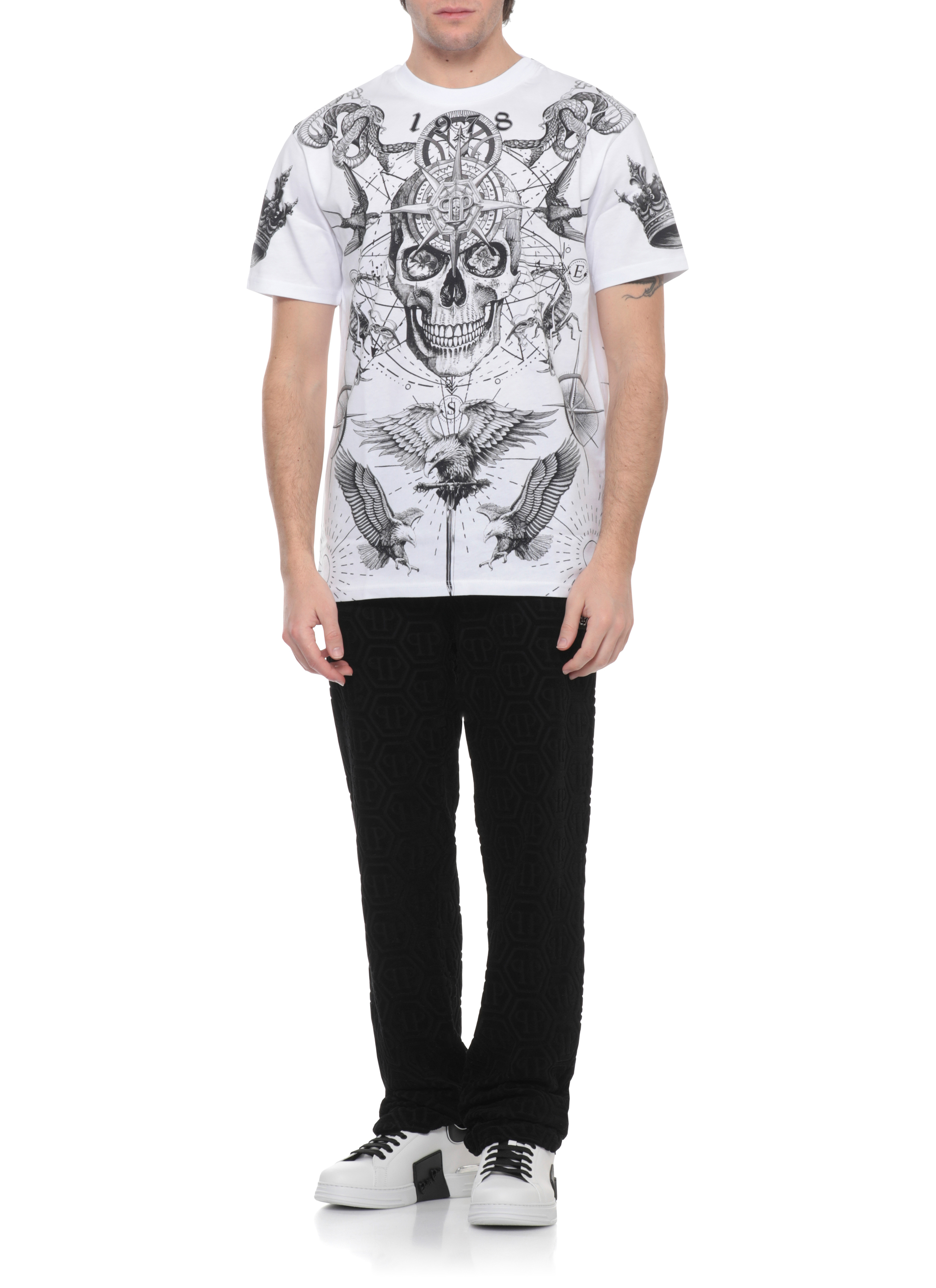 Philipp Plein T-shirts and Polos White SAFCMTK8850PJY002N01 (PHILIPP PLEIN / Tシャツ・カットソー ) | PHILIPP PLEIN (フィリップ プレイン)(1)