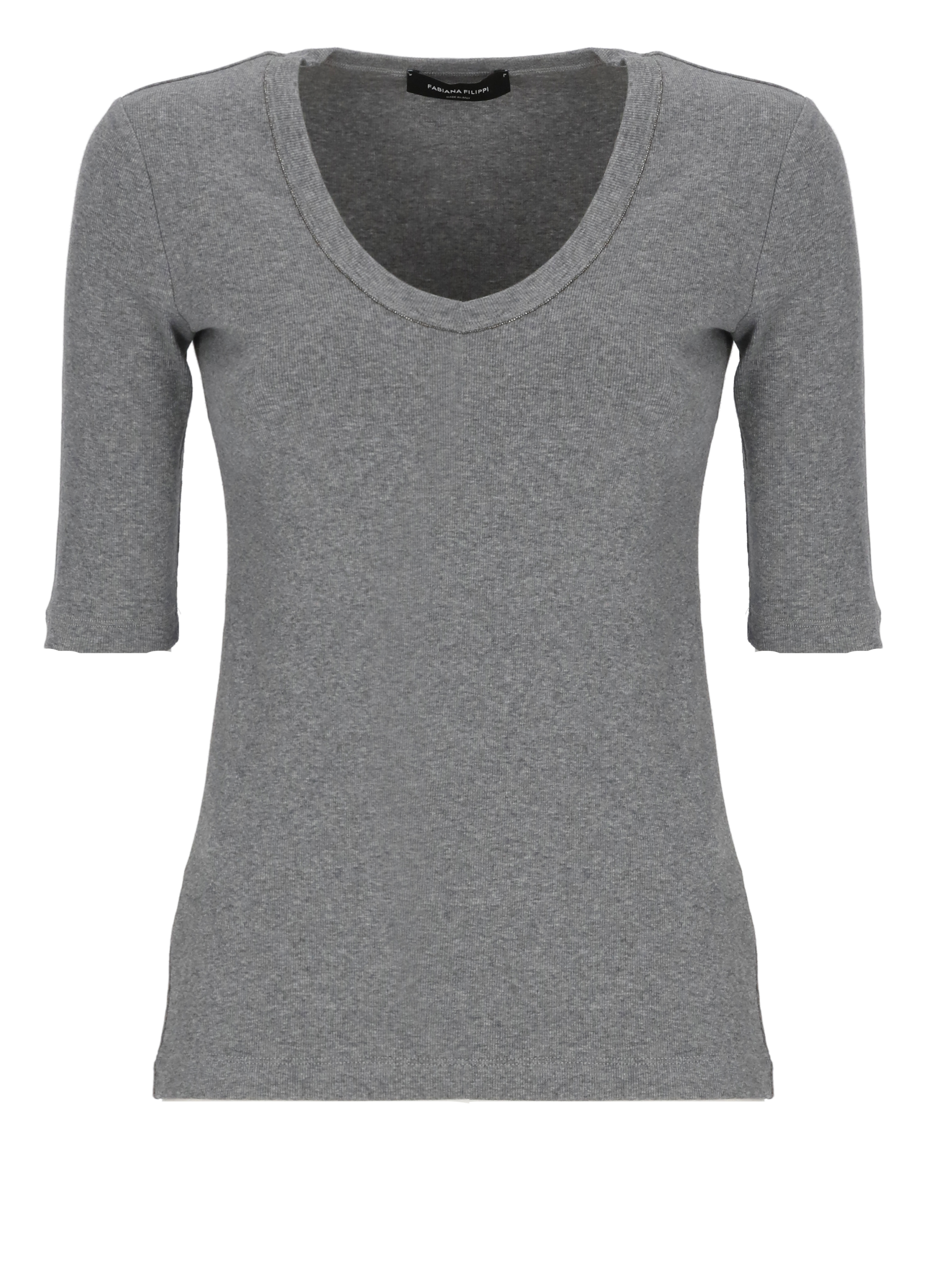 Fabiana Filippi T-shirts and Polos Grey JED266F603L8968132 (FABIANA FILIPPI / Tシャツ・カットソー ) | FABIANA FILIPPI (ファビアナフィリッピ)