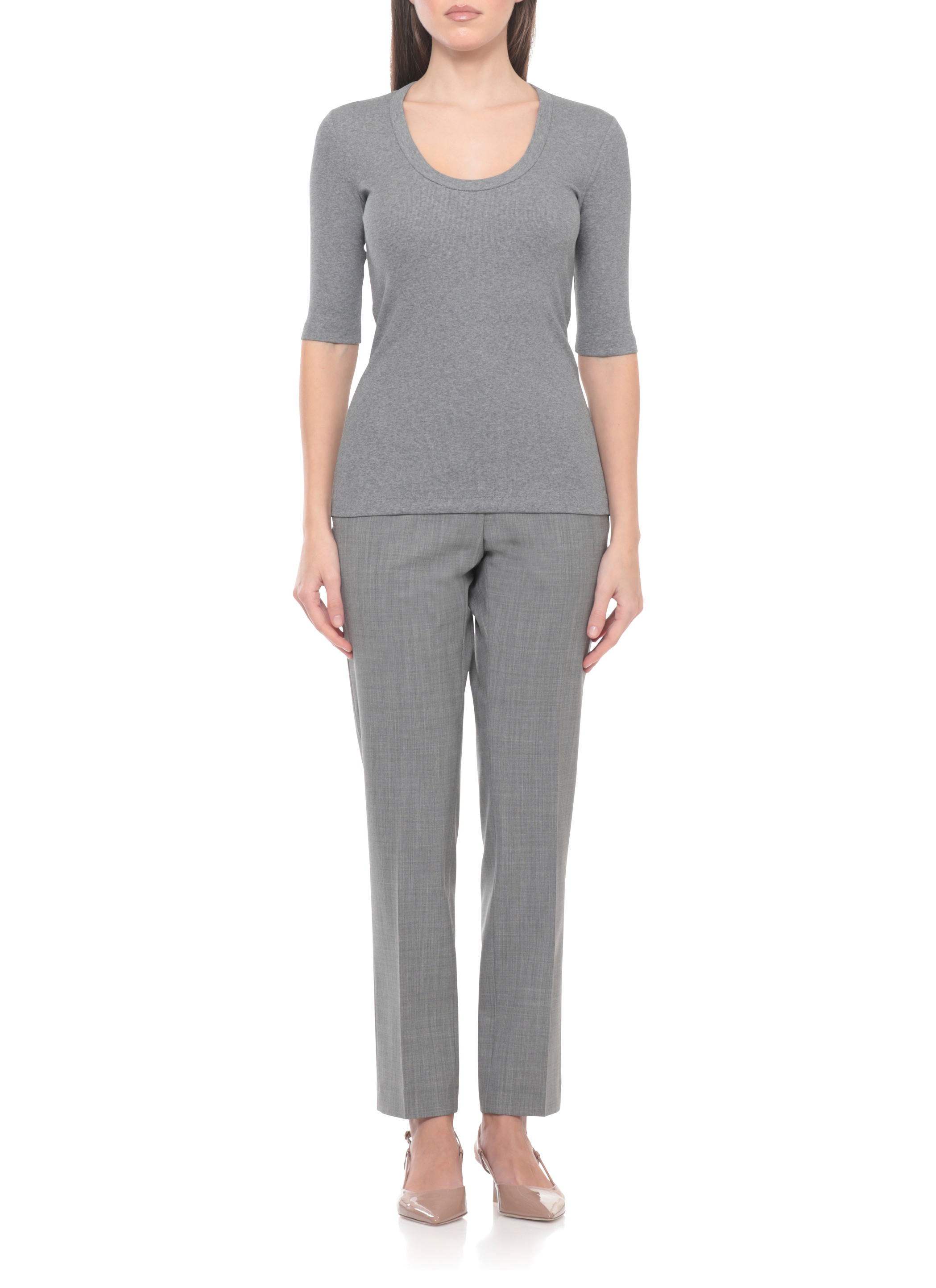 Fabiana Filippi T-shirts and Polos Grey JED266F603L8968132 (FABIANA FILIPPI / Tシャツ・カットソー ) | FABIANA FILIPPI (ファビアナフィリッピ)(2)