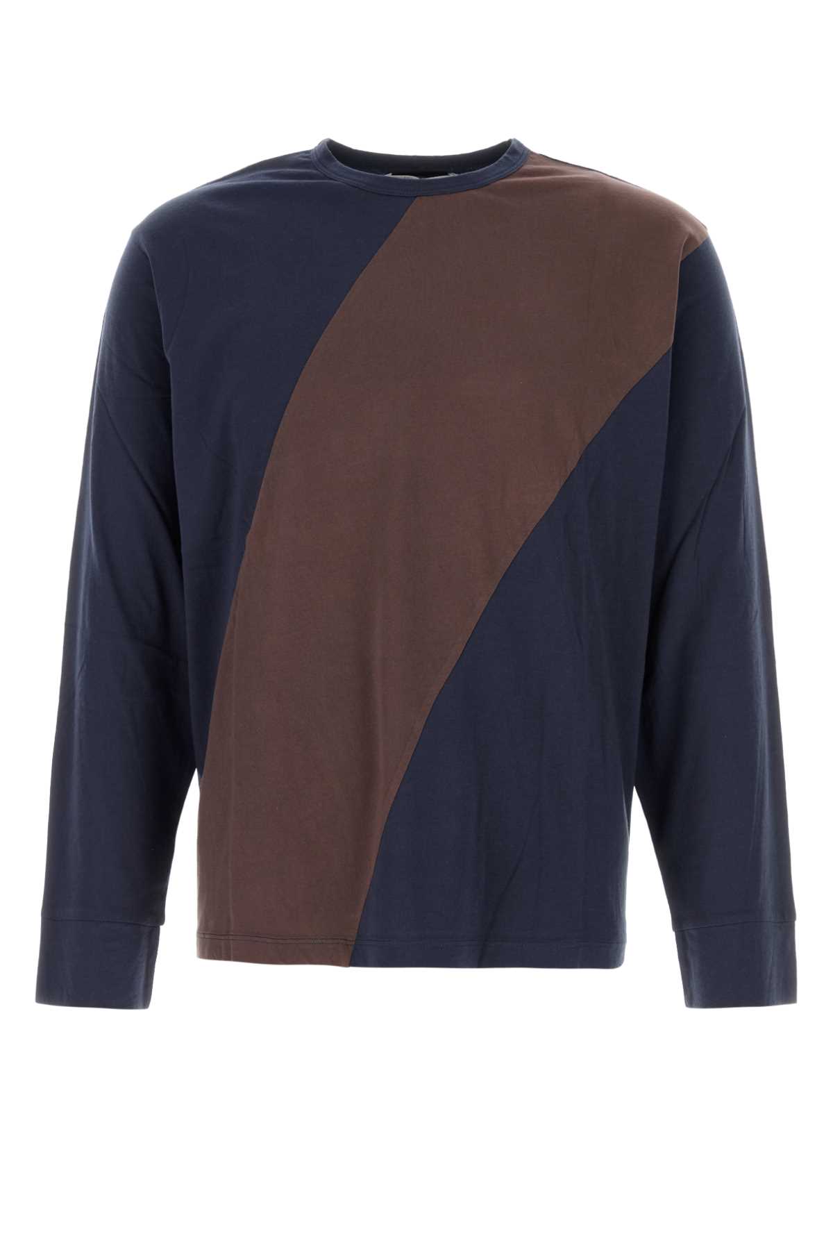 Two-tone cotton Misha t-shirt MISHATSHIRTNAVYBROWN (gimaguas / Tシャツ・カットソー ) | gimaguas (ギマガス)