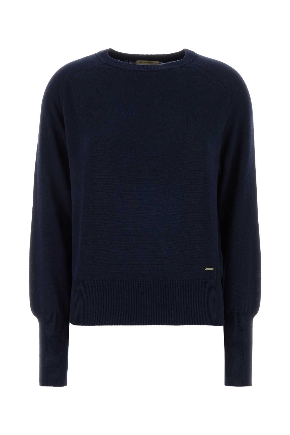 Dark blue cotton and modal sweater CFWWKN2037FRUF50373989 (WOOLRICH / ニット・セーター・カーディガン ) | WOOLRICH (ウールリッチ)