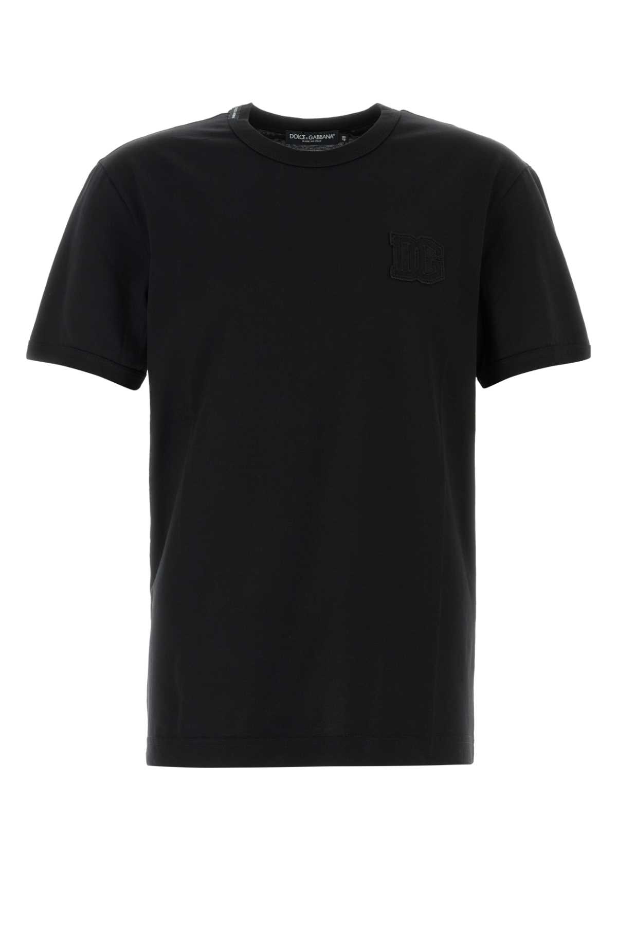 Black cotton t-shirt G8PV1ZG7P3NN0000 (Dolce & Gabbana / Tシャツ・カットソー ) | Dolce & Gabbana (ドルチェガッバーナ)