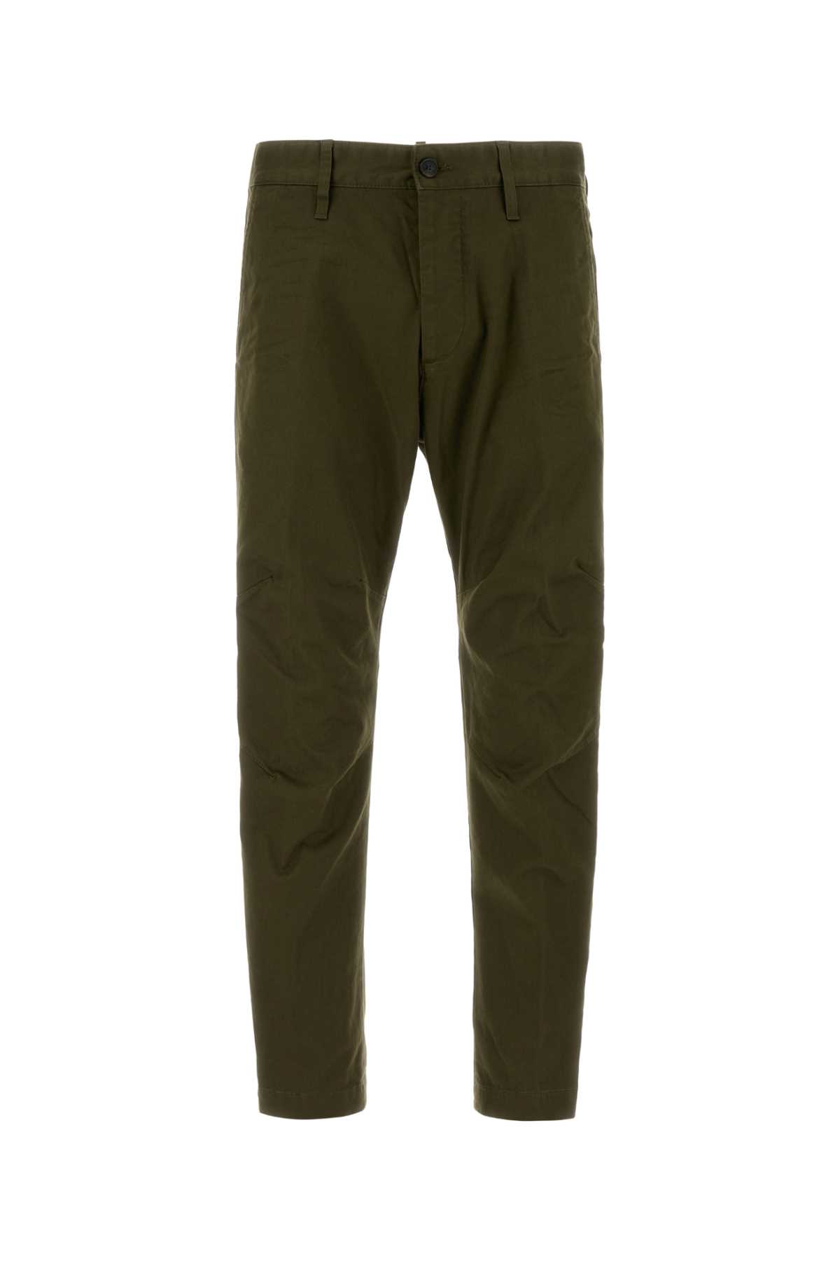 Olive green stretch cotton chino pant S74KB1129S39021703 (Dsquared2 / パンツ ) | Dsquared2 (ディースクエアード)