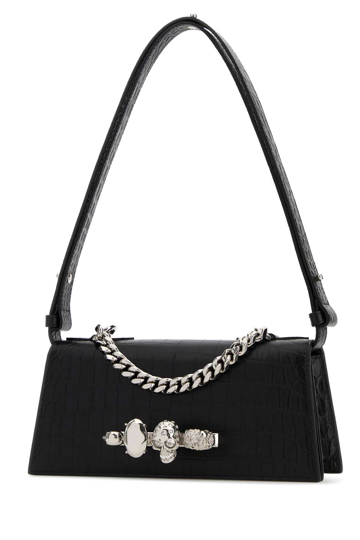 Black leather mini Jewelled shoulder bag 8661381HBT21000 (Alexander McQUEEN / ハンドバッグ・ショルダーバッグ ) | Alexander McQUEEN (アレキサンダー・マックイーン)(1)