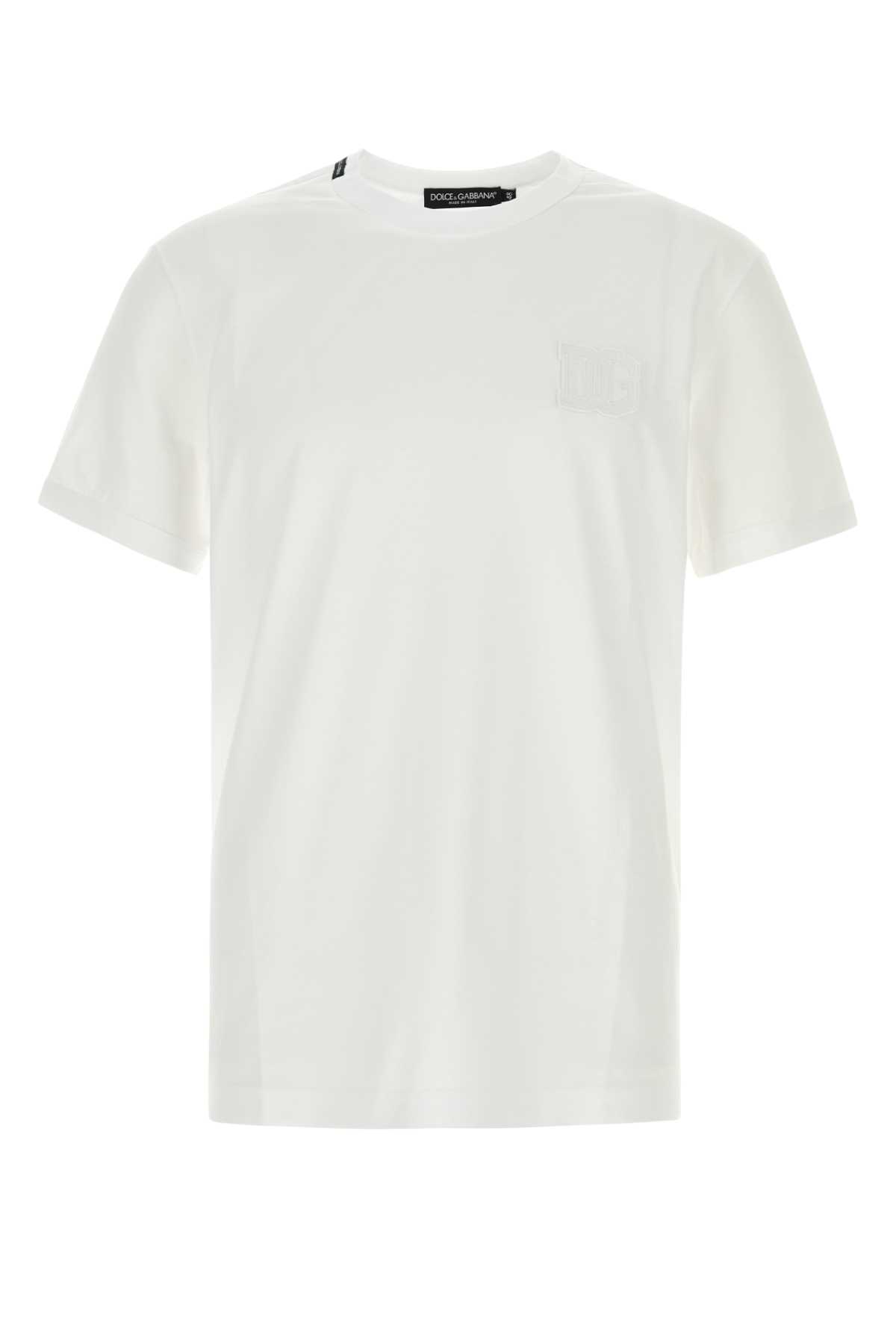 White cotton t-shirt G8PV1ZG7P3NW0800 (Dolce & Gabbana / Tシャツ・カットソー ) | Dolce & Gabbana (ドルチェガッバーナ)
