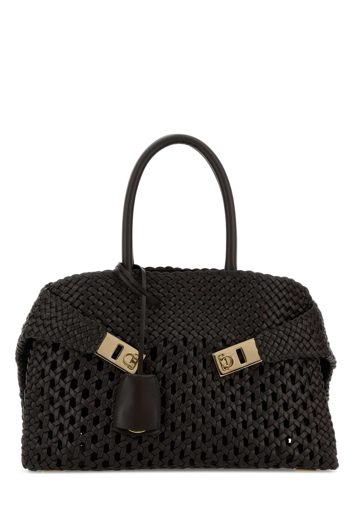 Dark brown leather Hug handbag 21A474789996TESTADIMORO (FERRAGAMO / ハンドバッグ・ショルダーバッグ ) | FERRAGAMO (フェラガモ)