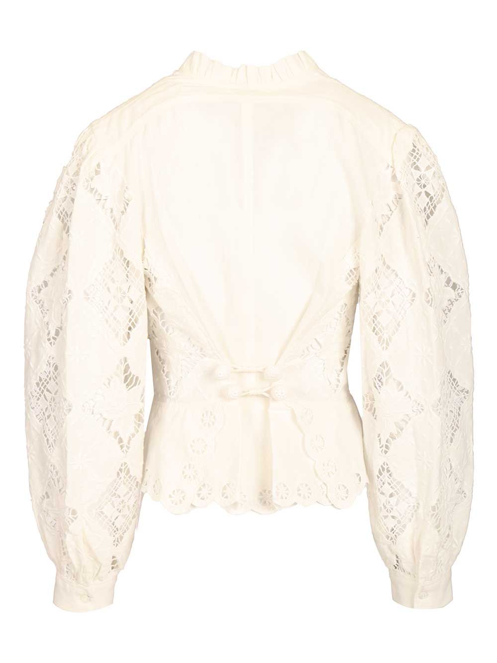 NINA OPENWORK LINEN LONG SLEEVE TOP 26EHT0856FAD2J01I20WH (Isabel Marant / シャツ・ブラウス ) | Isabel Marant (イザベル マラン)(1)