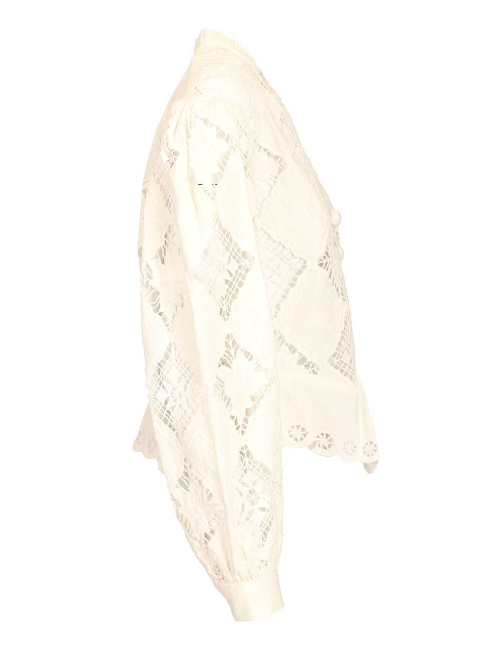 NINA OPENWORK LINEN LONG SLEEVE TOP 26EHT0856FAD2J01I20WH (Isabel Marant / シャツ・ブラウス ) | Isabel Marant (イザベル マラン)(2)