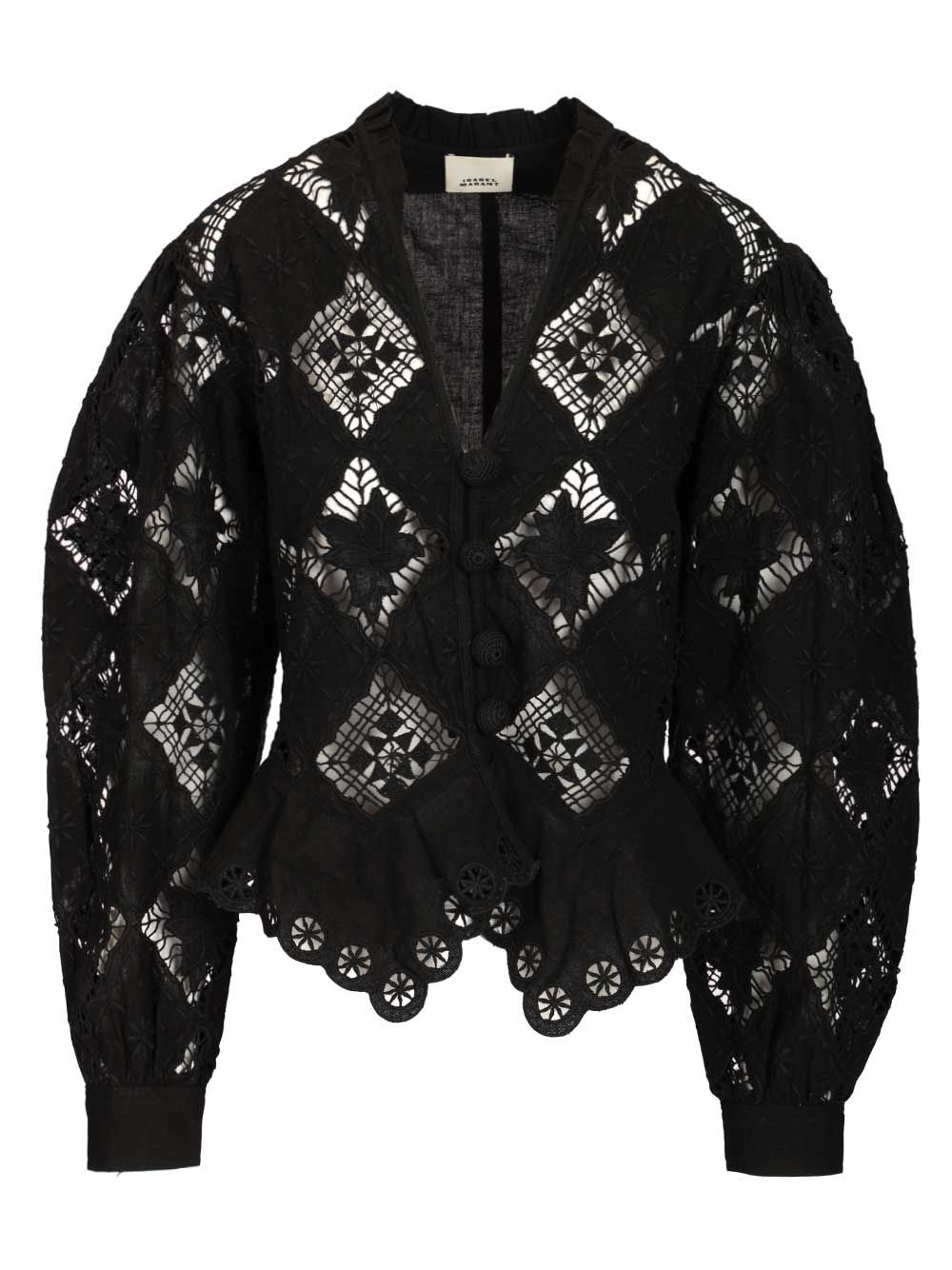 NINA OPENWORK LINEN LONG SLEEVE TOP 26EHT0856FAD2J01I01BK (Isabel Marant / シャツ・ブラウス ) | Isabel Marant (イザベル マラン)