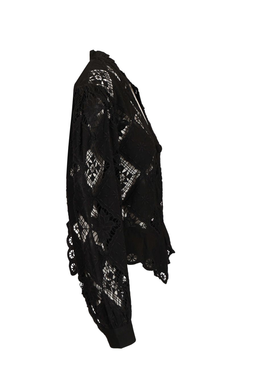 NINA OPENWORK LINEN LONG SLEEVE TOP 26EHT0856FAD2J01I01BK (Isabel Marant / シャツ・ブラウス ) | Isabel Marant (イザベル マラン)(2)