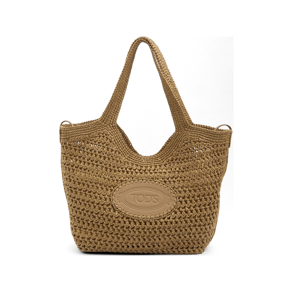 RAFFIA AND LEATHER MEDIUM SHOPPING BAG XBWEBLA0300RGM478Y (Tod's / トートバッグ ) | Tod's (トッズ)