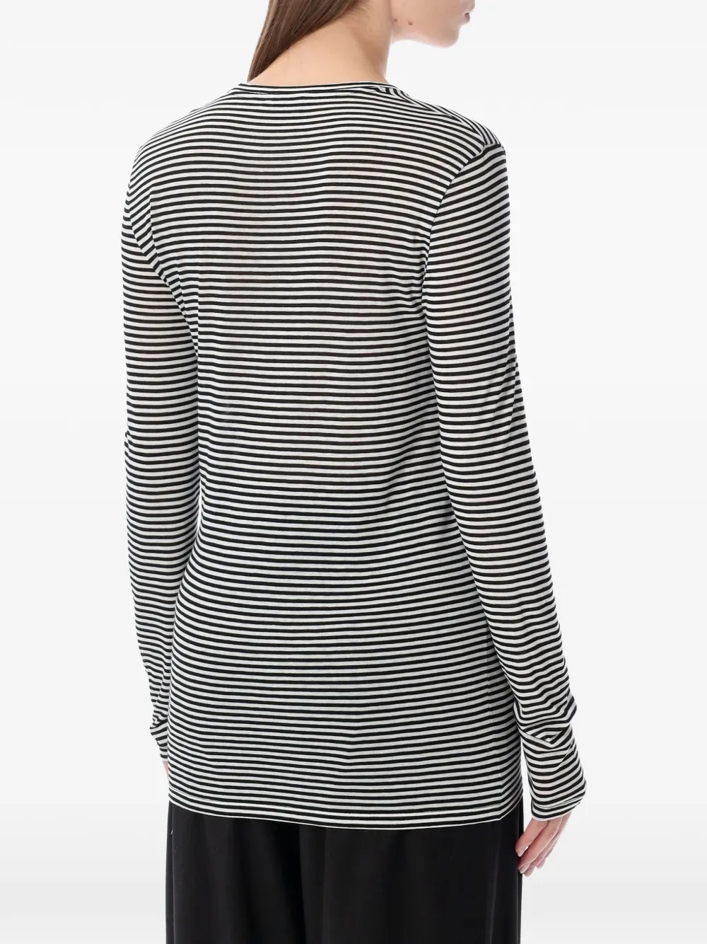 LONG-SLEEVED STRIPED T-SHIRT WITH TONAL TF EMBROIDERED LOGO TSJ632JEX187NWA (TOM FORD / Tシャツ・カットソー ) | TOM FORD (トムフォード)(2)