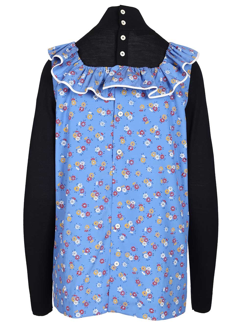 Poplin and wool sweater MT2234 (MIU MIU / ニット・セーター・カーディガン ) | MIU MIU (ミュウミュウ)(1)