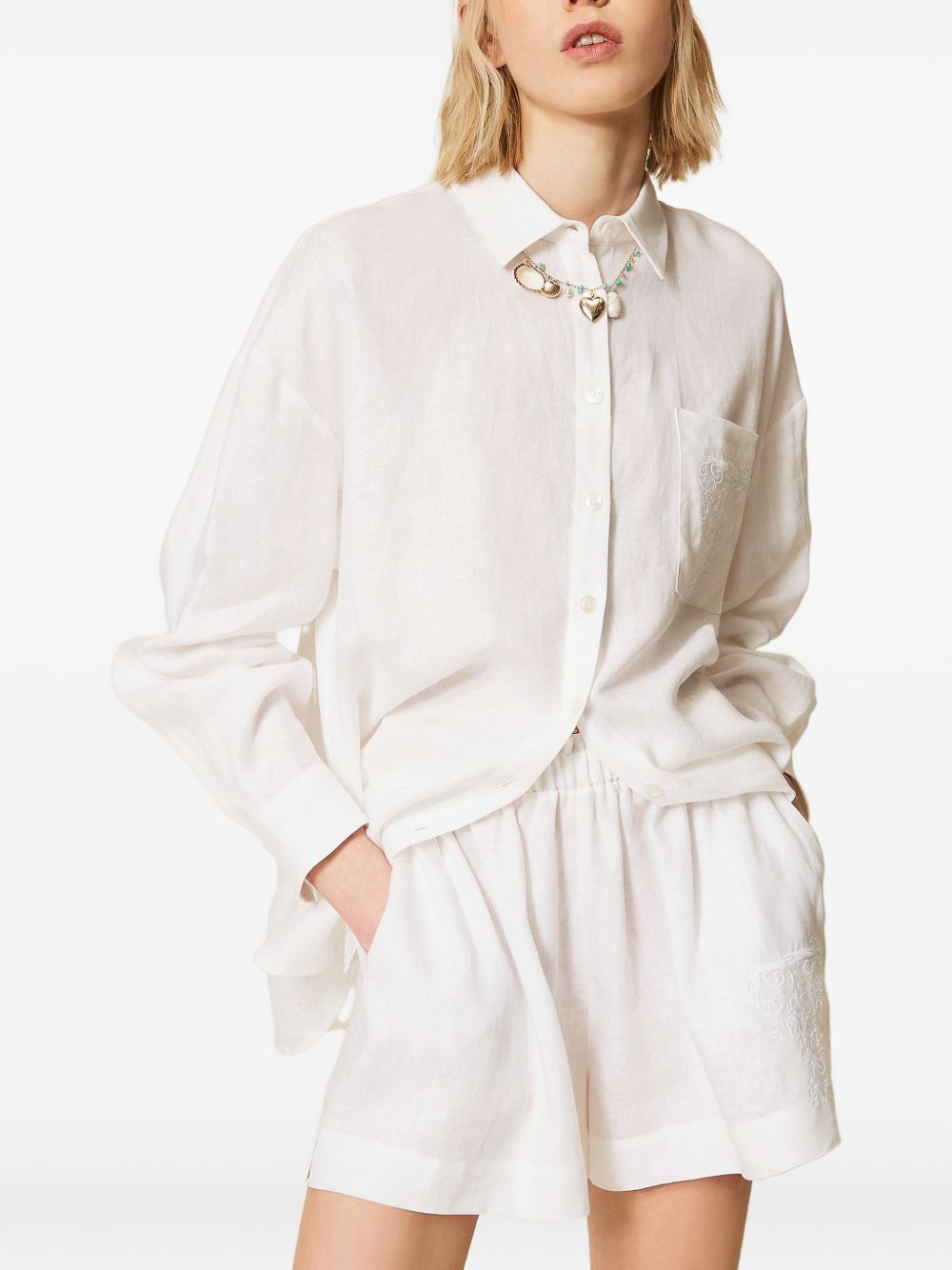 Twin-set Shorts White 261TT2304S2177800001 (TWINSET / ショートパンツ ) | TWINSET (ツインセット)(1)