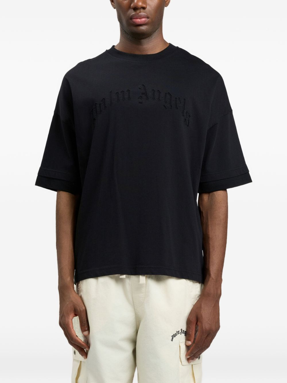 Palm Angels T-shirts and Polos Black PMAA10QS26JER0011010 (Palm Angels / Tシャツ・カットソー ) | Palm Angels (パームエンジェルス)(1)