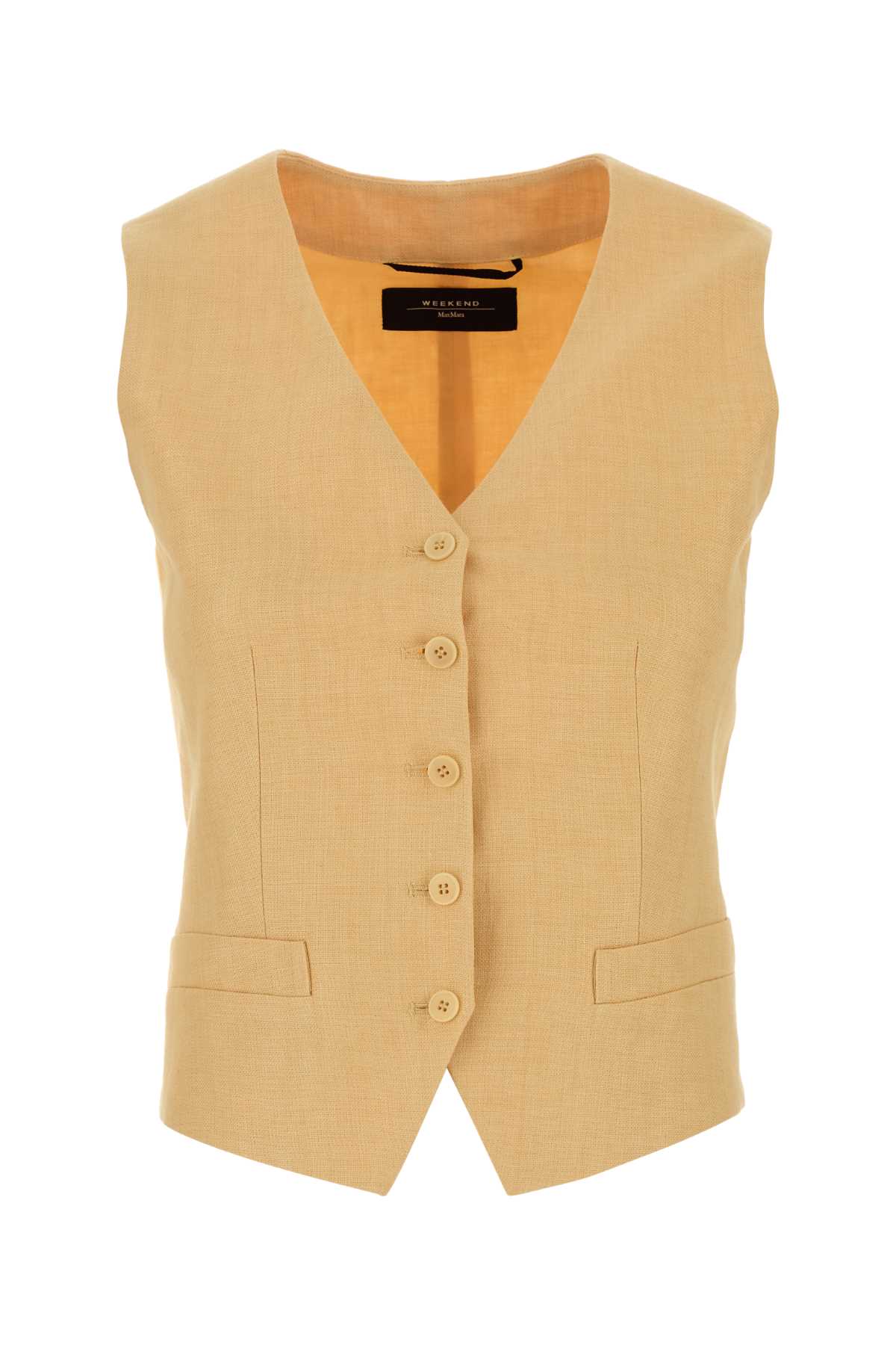 Pastel orange linen Pace vest 2615151012600027 (Weekend Max Mara / ベスト ) | Weekend Max Mara (ウィークエンド マックスマーラ)