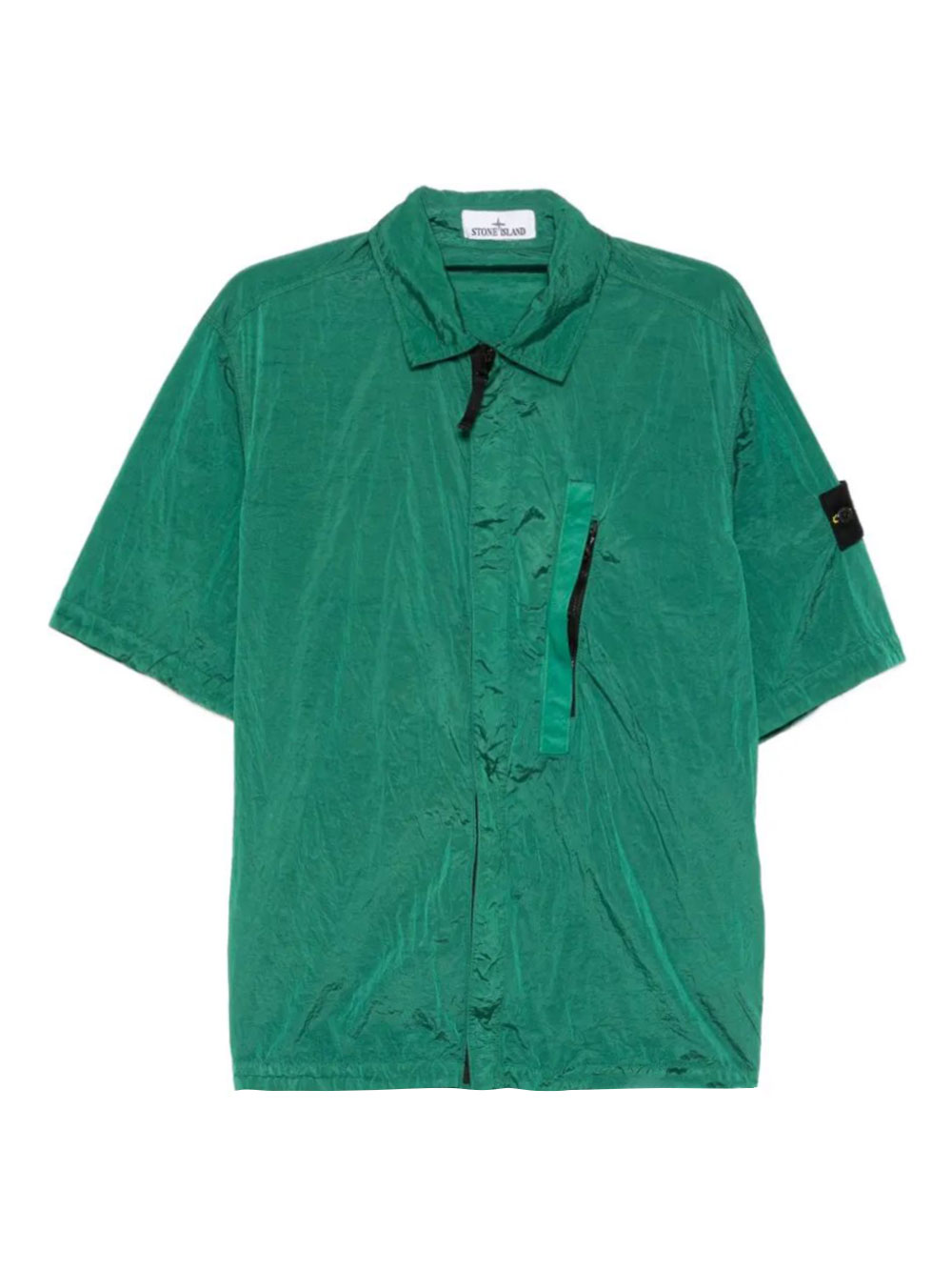 COMFORT-FIT NYLON METAL SHORT-SLEEVED OVERSHIRT WITH ZIP L1S151200028S0019V005H (STONE ISLAND / シャツ・ブラウス ) | STONE ISLAND (ストーンアイランド)