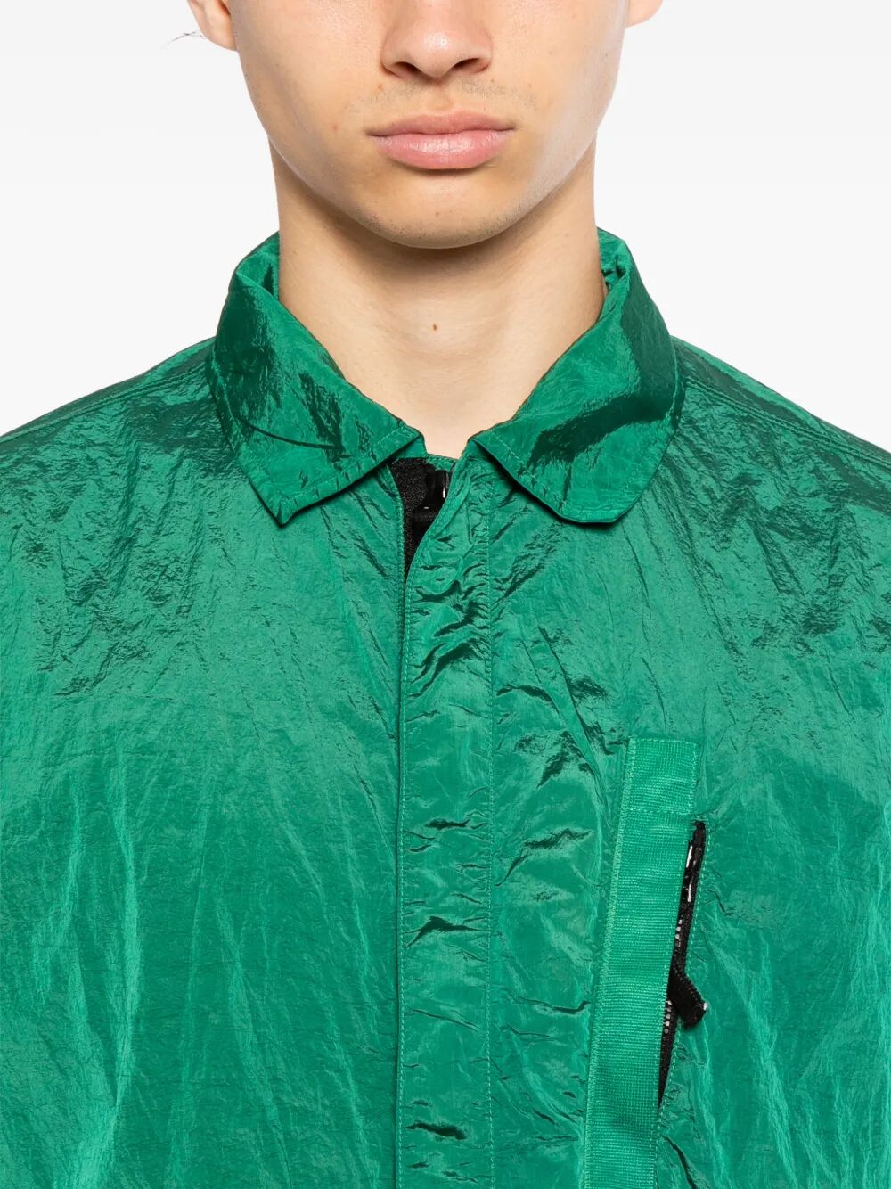 COMFORT-FIT NYLON METAL SHORT-SLEEVED OVERSHIRT WITH ZIP L1S151200028S0019V005H (STONE ISLAND / シャツ・ブラウス ) | STONE ISLAND (ストーンアイランド)(4)