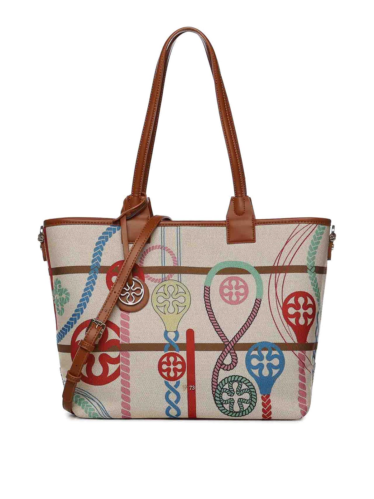 Logo Tote Bag 73BS9MT02GUENDAOFFWHITEMULTICOLOR (V°73 / トートバッグ ) | V°73 (ヴィ セッタンタトレ)