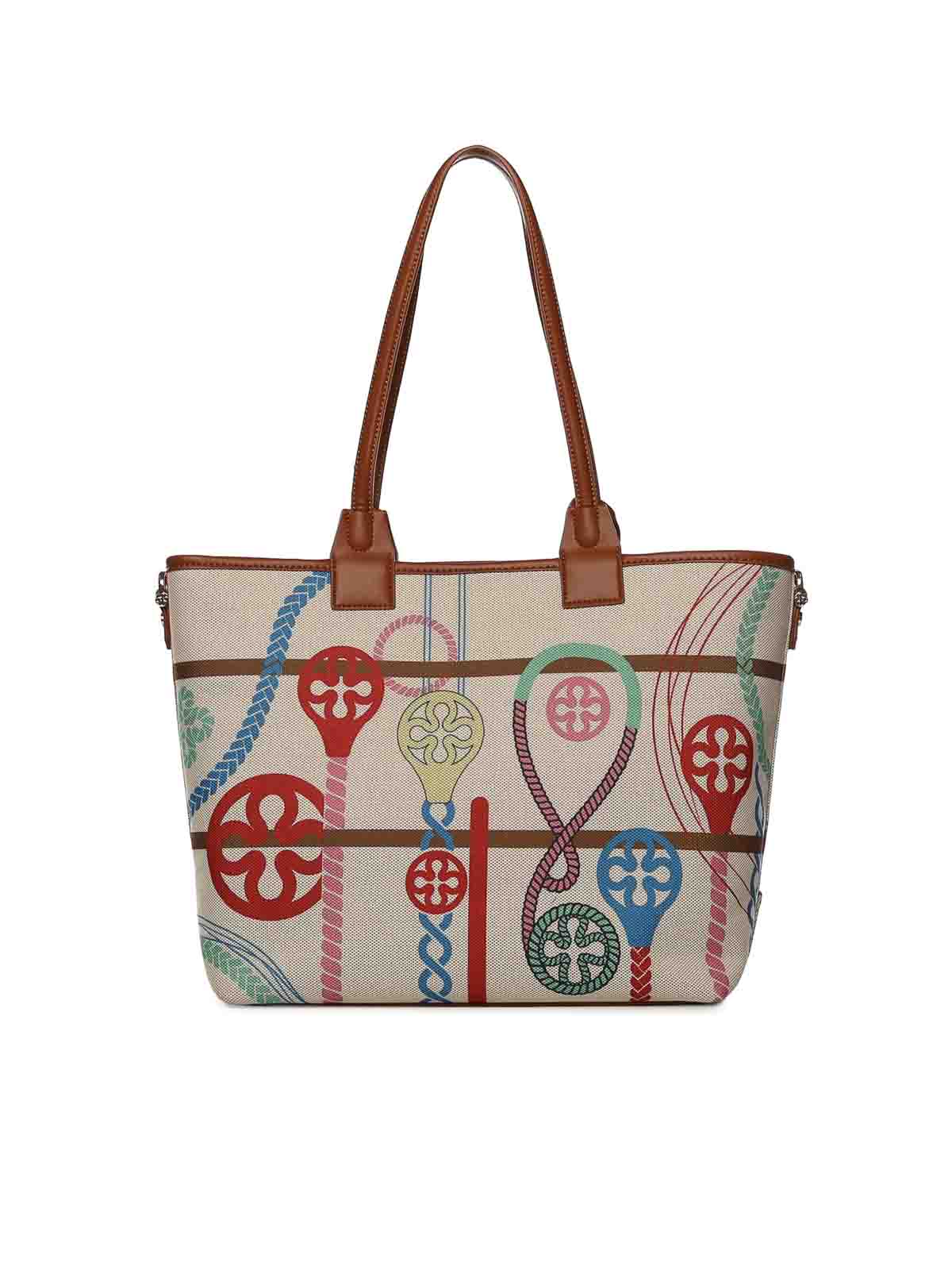 Logo Tote Bag 73BS9MT02GUENDAOFFWHITEMULTICOLOR (V°73 / トートバッグ ) | V°73 (ヴィ セッタンタトレ)(1)