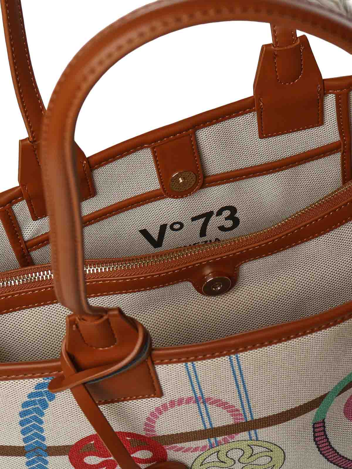 Logo Tote Bag 73BS9MT02GUENDAOFFWHITEMULTICOLOR (V°73 / トートバッグ ) | V°73 (ヴィ セッタンタトレ)(2)