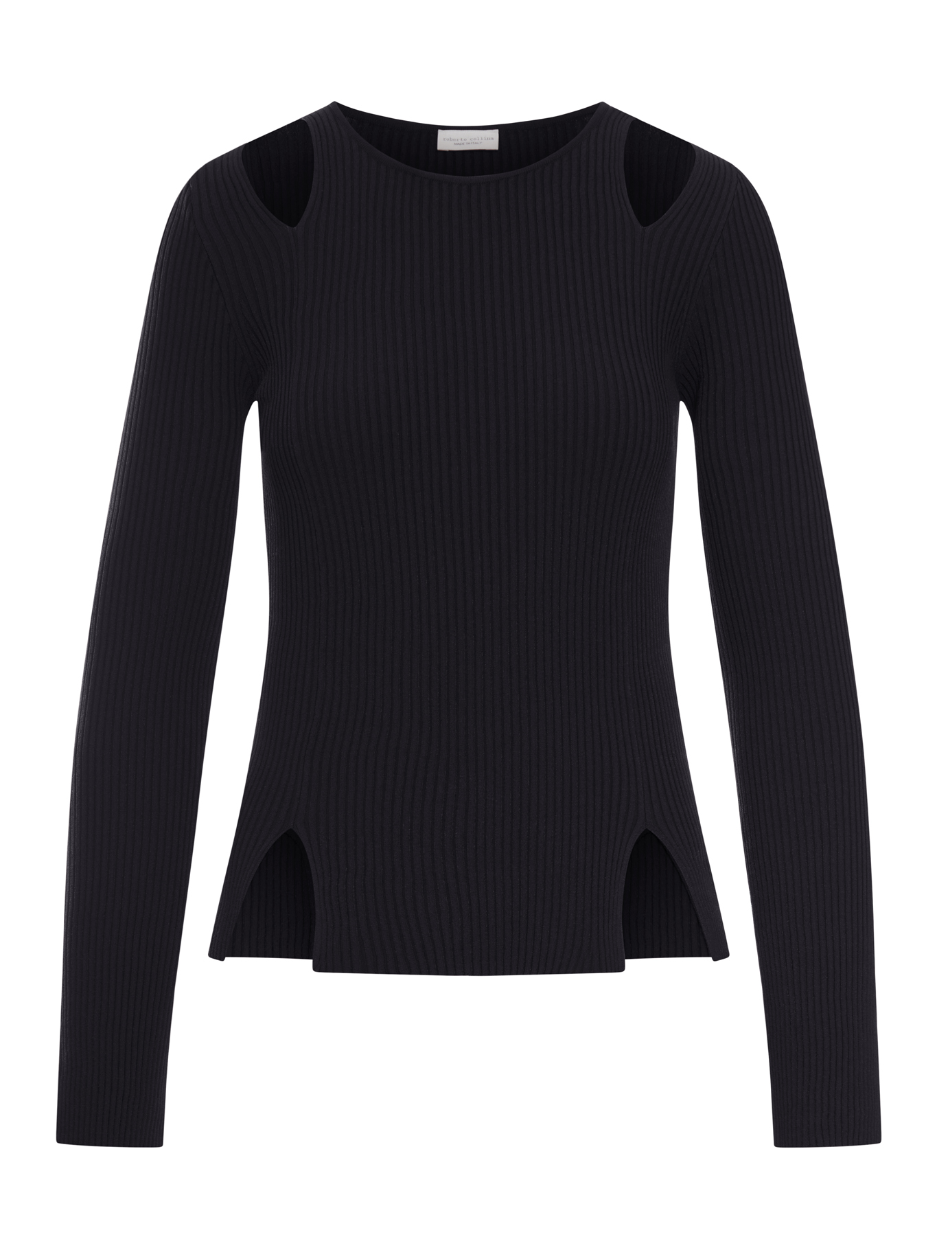 RIBBED SWEATER WITH CUT-OUT INSERTS 261FXA3120109 (roberto collina / ニット・セーター・カーディガン ) | roberto collina (ロベルトコリーナ)