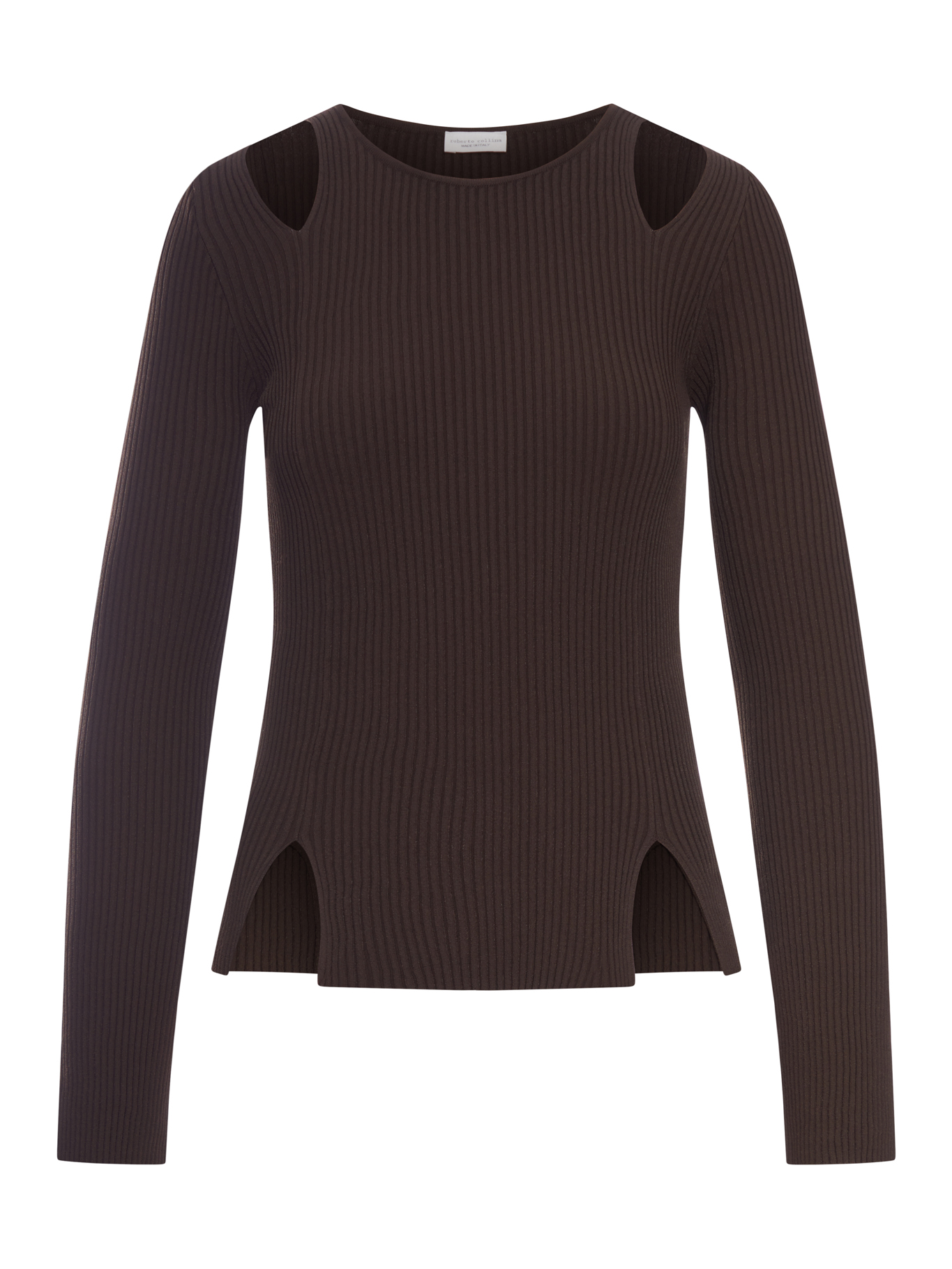 RIBBED SWEATER WITH CUT-OUT INSERTS 261FXA3120108 (roberto collina / ニット・セーター・カーディガン ) | roberto collina (ロベルトコリーナ)