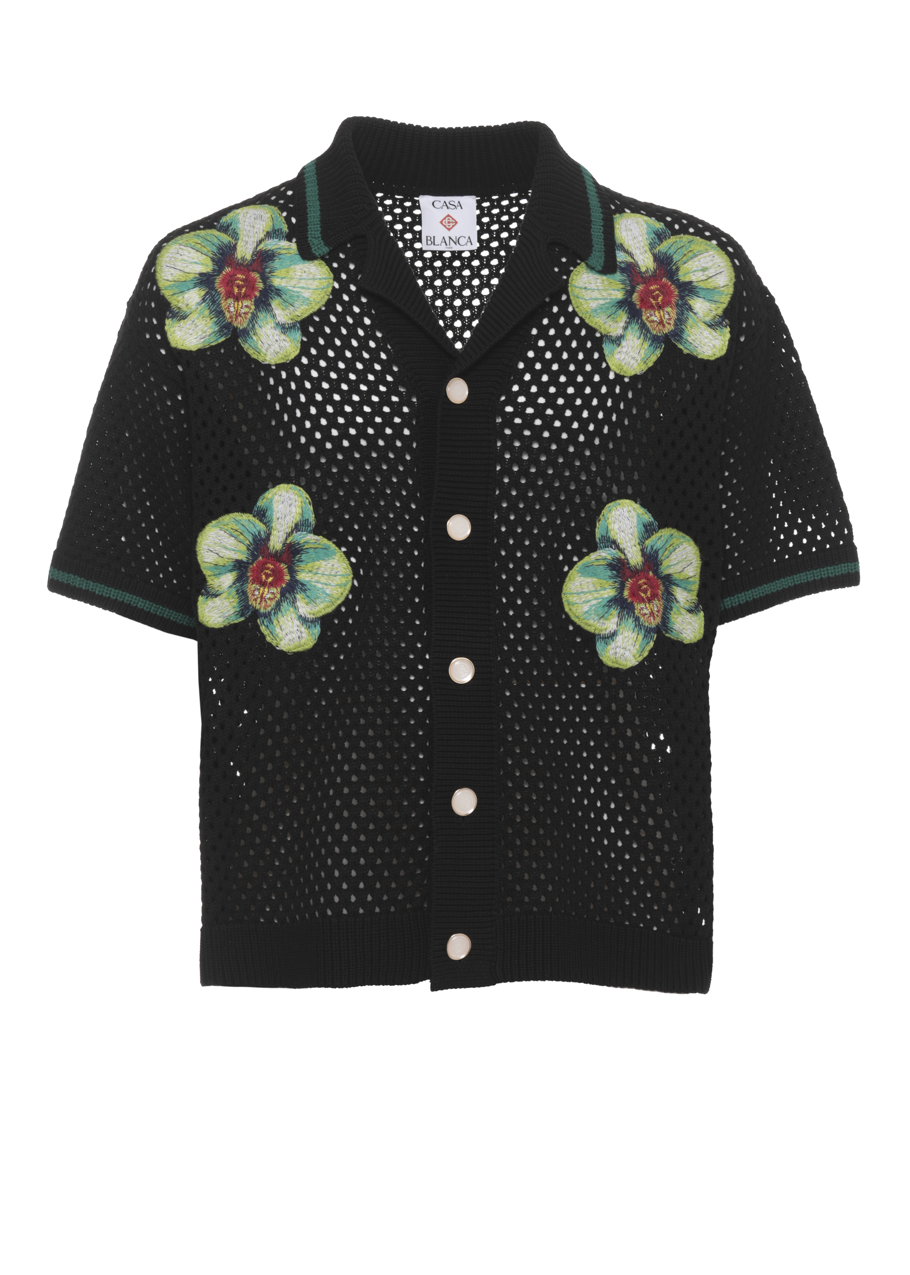 Casablanca Shirts Black MSS26KW131601GLITCHORCHIDEMBROIDERED (Casablanca / シャツ・ブラウス ) | Casablanca (カサブランカ)