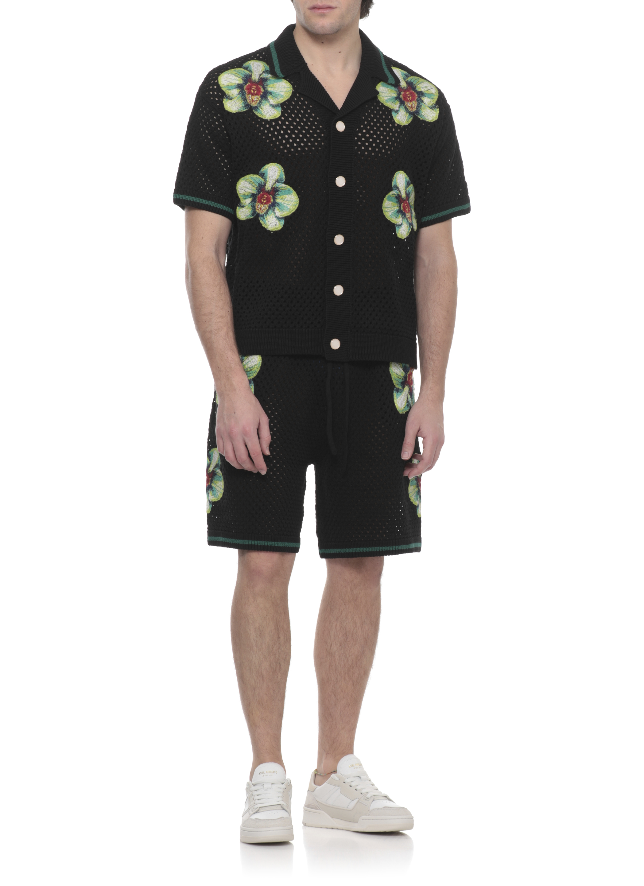 Casablanca Shirts Black MSS26KW131601GLITCHORCHIDEMBROIDERED (Casablanca / シャツ・ブラウス ) | Casablanca (カサブランカ)(1)