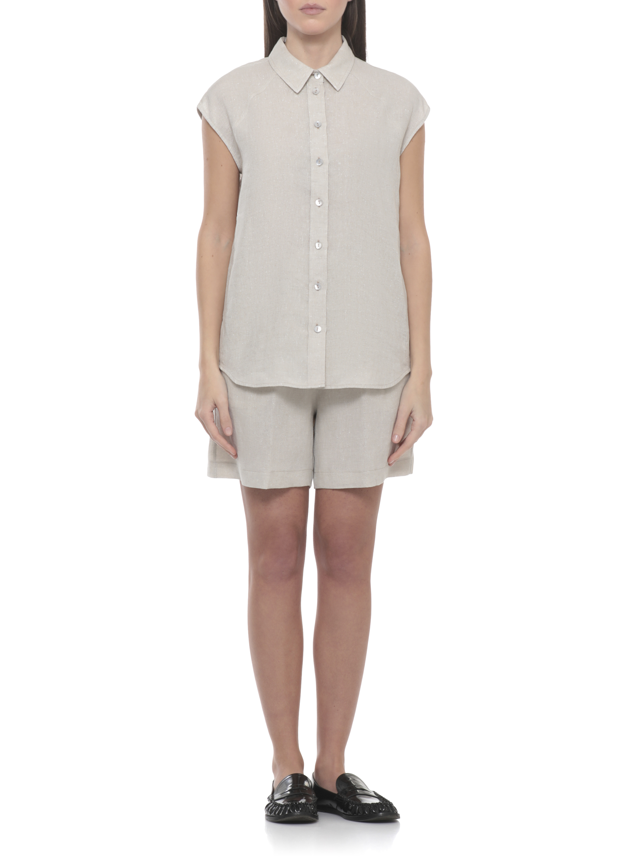 Panicale Shirts Ivory D381257CAM38D04A0225 (PANICALE / シャツ・ブラウス ) | PANICALE (パニカーレ)(2)