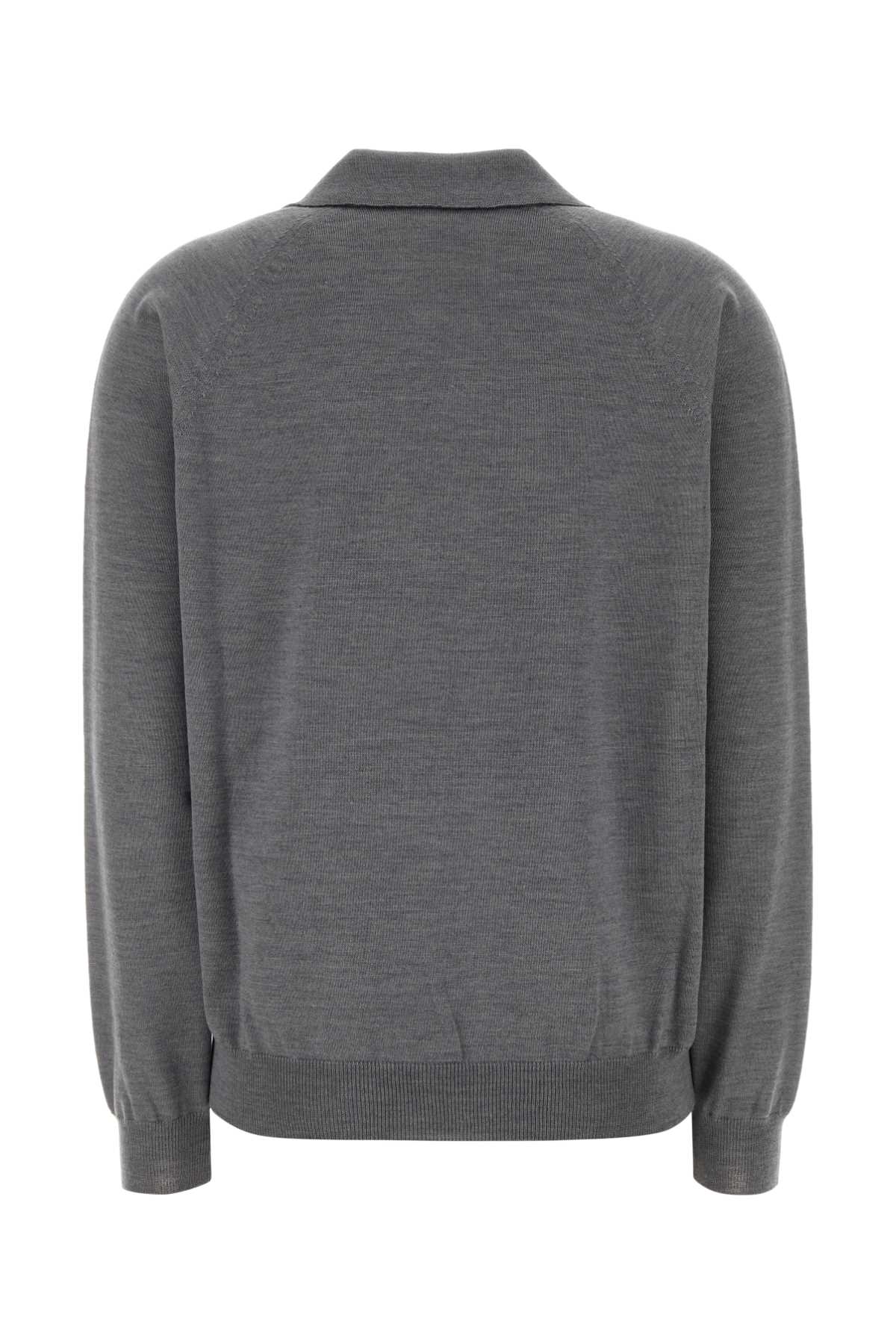 Dark grey wool polo shirt MML05JSOOO16WJF0BD9 (MIU MIU / ニット・セーター・カーディガン ) | MIU MIU (ミュウミュウ)(1)