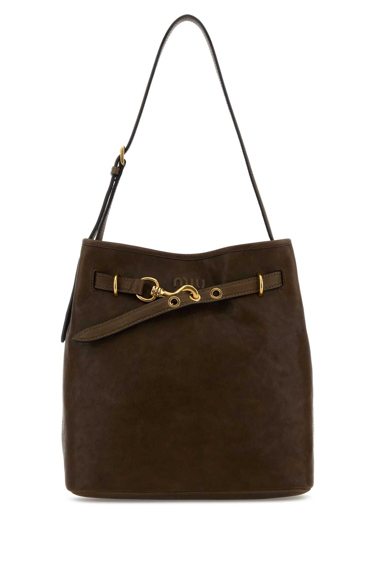 Brown nappa leather Aventure bucket bag 5BE1012BBLF0244 (MIU MIU / ハンドバッグ・ショルダーバッグ ) | MIU MIU (ミュウミュウ)