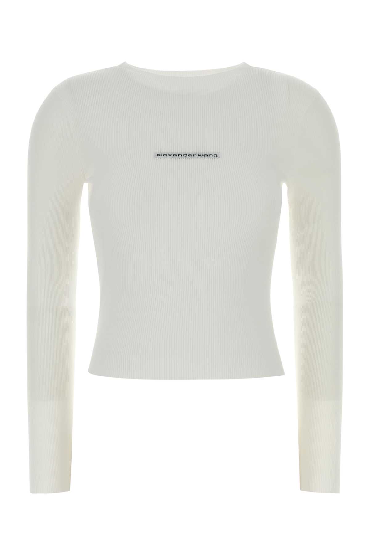 White stretch nylon t-shirt 1KC2261036001 (alexanderwang / Tシャツ・カットソー ) | alexanderwang (アレキサンダーワン)