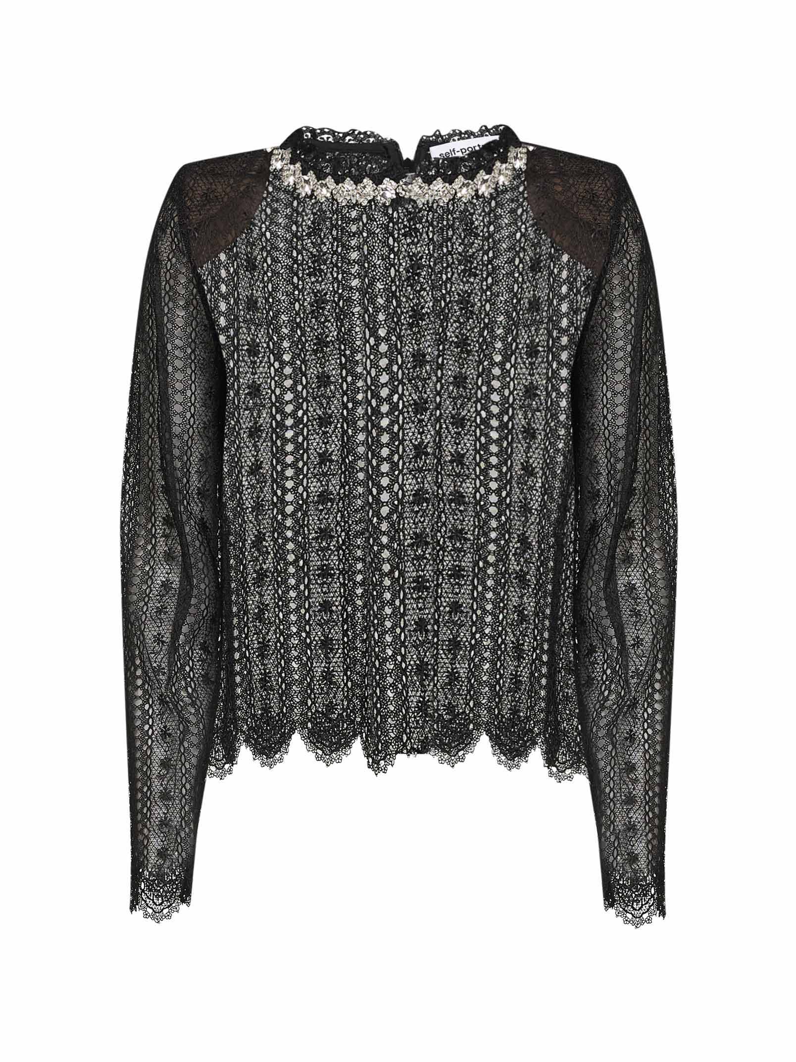 SELF PORTRAIT Top Black 172TBLACK (self-portrait / シャツ・ブラウス ) | self-portrait (セルフ・ポートレイト)