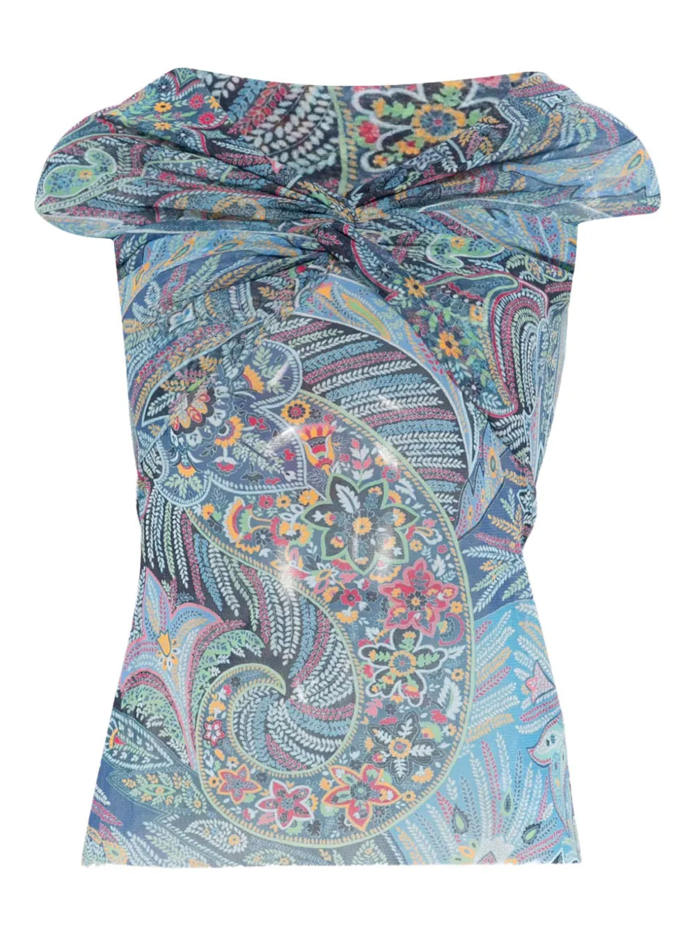 SEMI-SHEER STRAIGHT NECK PATTERNED TOP WRJA019399IAS72X0887 (ETRO / Tシャツ・カットソー ) | ETRO (エトロ)