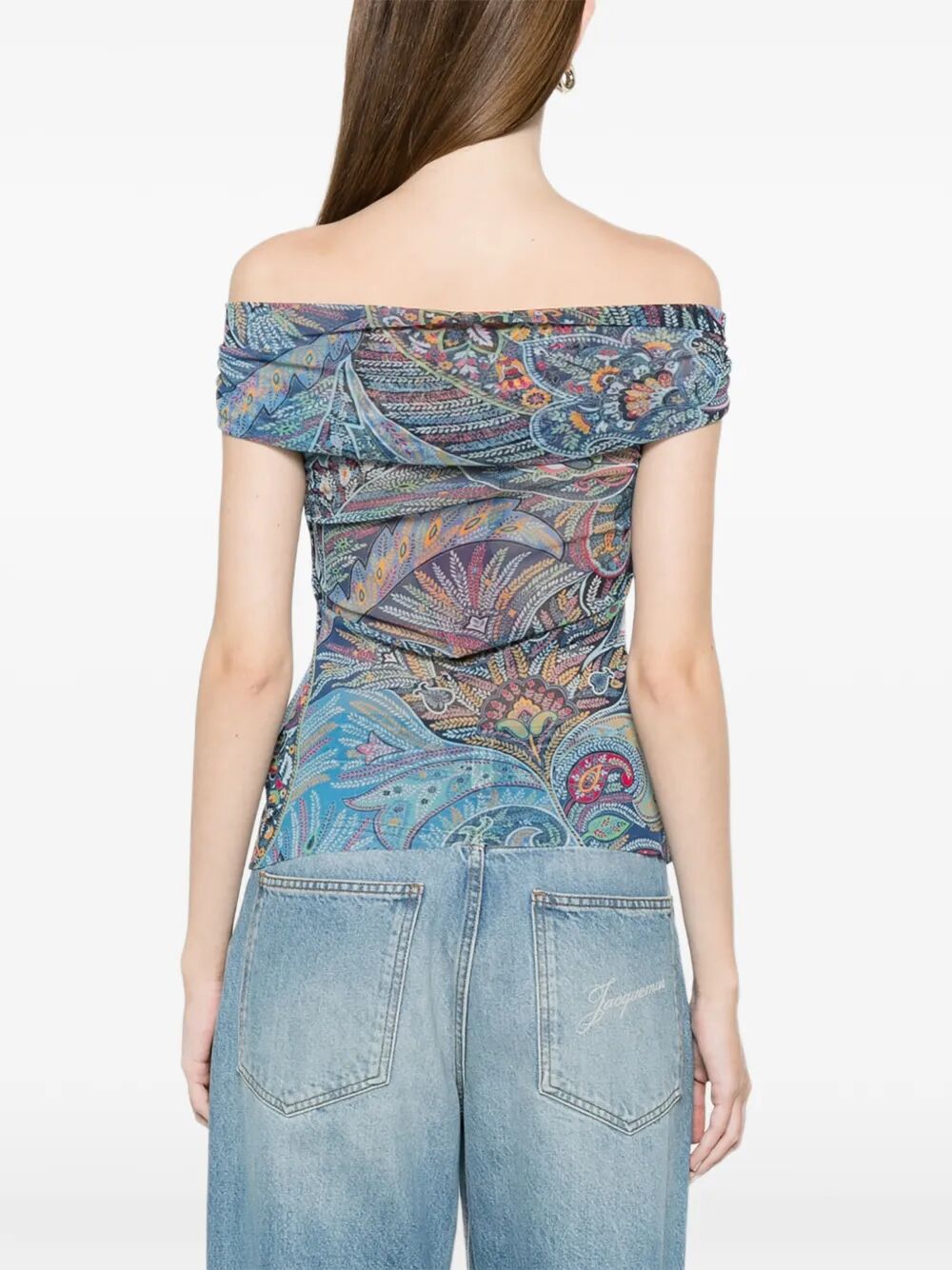 SEMI-SHEER STRAIGHT NECK PATTERNED TOP WRJA019399IAS72X0887 (ETRO / Tシャツ・カットソー ) | ETRO (エトロ)(3)