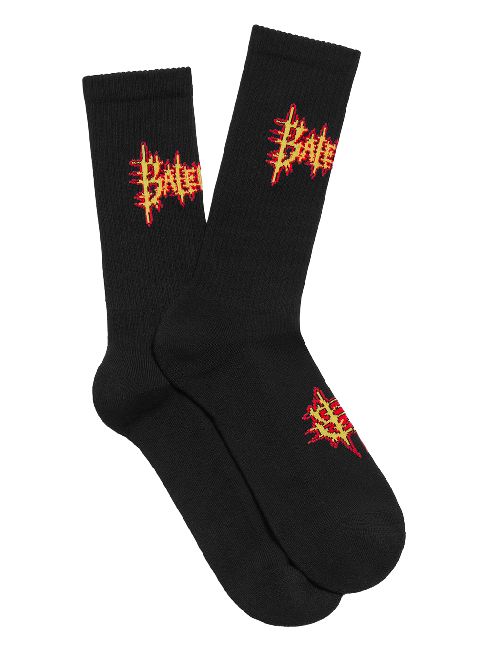 MEN`S BALENCIAGA SACRÉ CŒUR SOCKS IN BLACK/YELLOW 8685944F1B51075 (Balenciaga / アンダーウェア ) | Balenciaga (バレンシアガ)