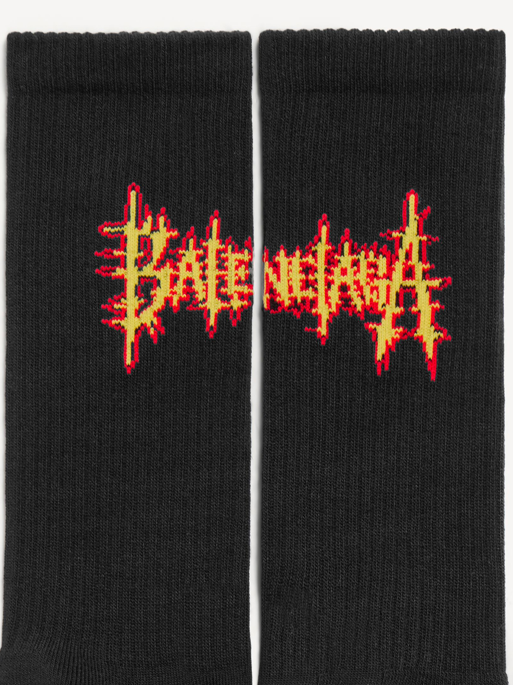 MEN`S BALENCIAGA SACRÉ CŒUR SOCKS IN BLACK/YELLOW 8685944F1B51075 (Balenciaga / アンダーウェア ) | Balenciaga (バレンシアガ)(1)