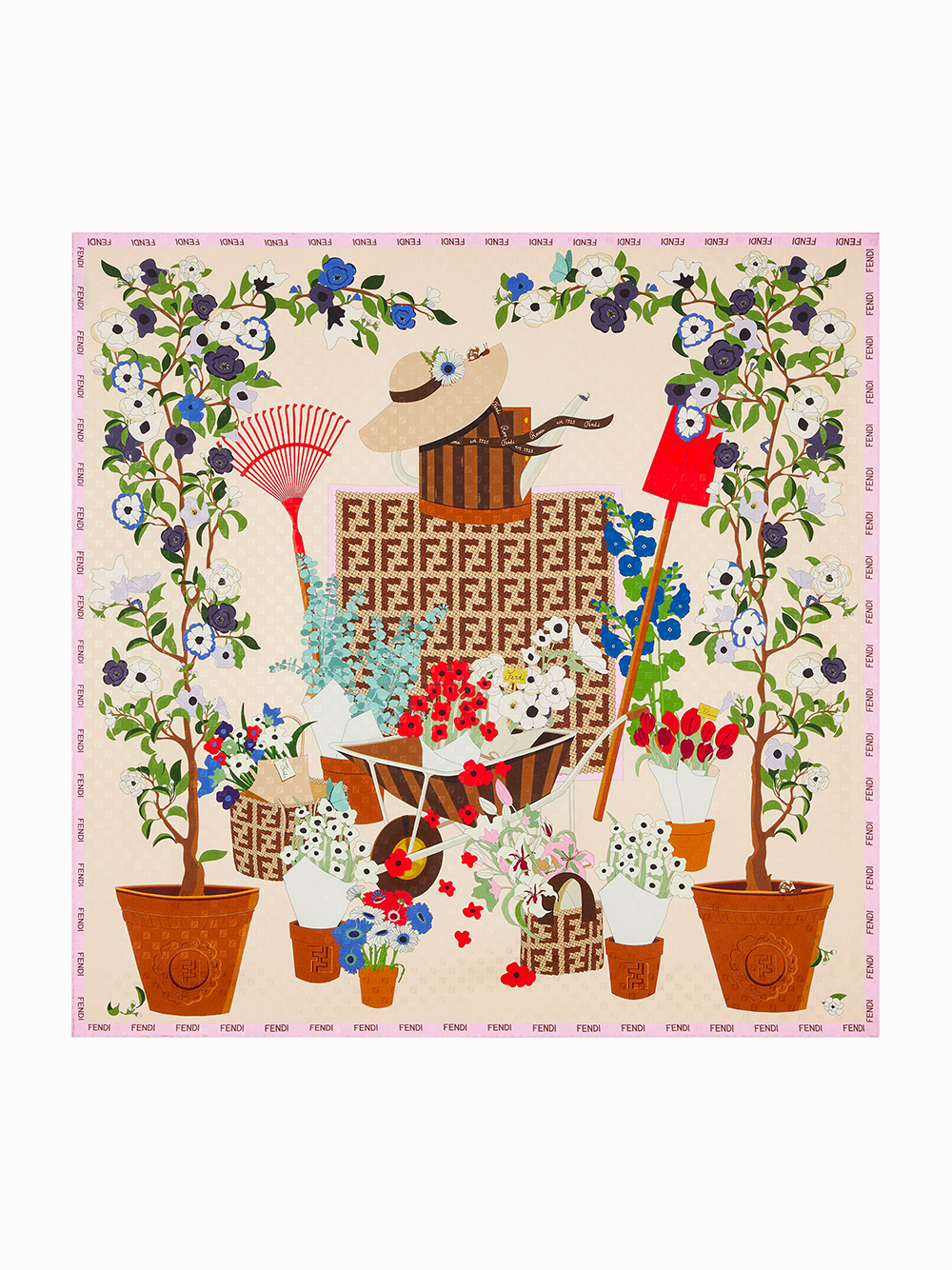 FENDI GARDENING SCARF IN SILK FXT091B01TF1WNZ (FENDI / スカーフ・マフラー ) | FENDI (フェンディ)