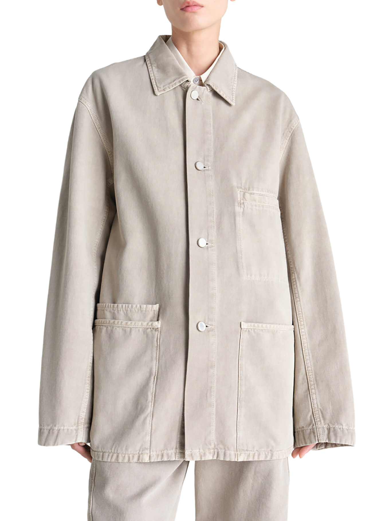 UTILITY OVERSHIRT IN SNOW BROKEN TWILL SH1266LD1052BK201 (LEMAIRE / シャツ・ブラウス ) | LEMAIRE (ルメール)(2)