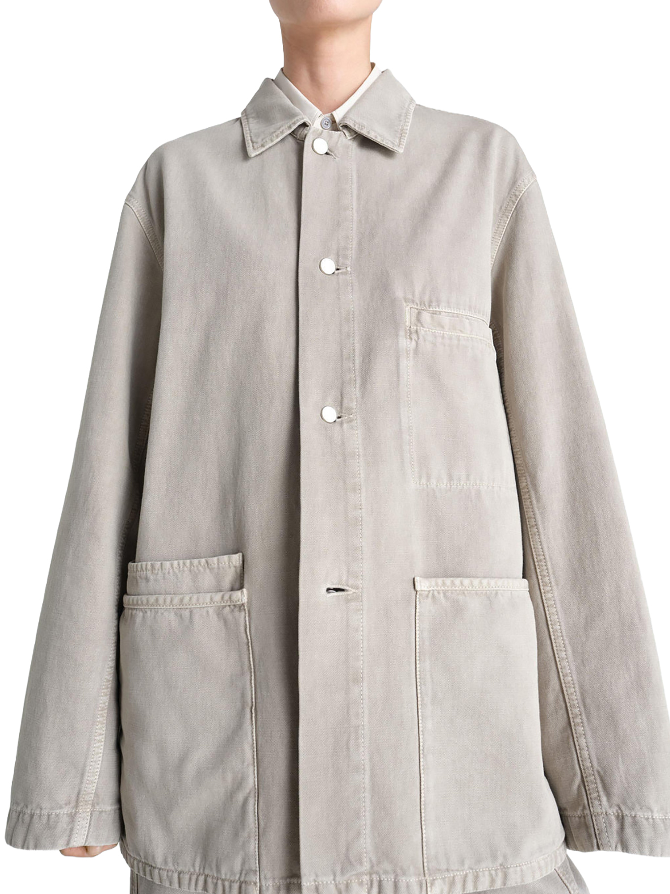 UTILITY OVERSHIRT IN SNOW BROKEN TWILL SH1266LD1052BK201 (LEMAIRE / シャツ・ブラウス ) | LEMAIRE (ルメール)(3)