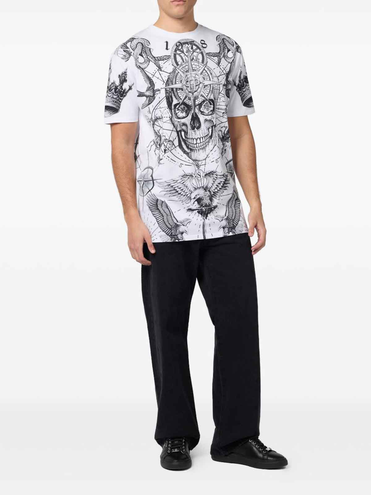 T-Shirt With Print SAFCMTK8850PJY002N01 (PHILIPP PLEIN / Tシャツ・カットソー ) | PHILIPP PLEIN (フィリップ プレイン)(3)
