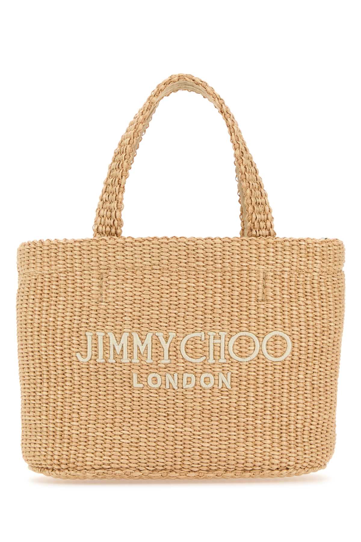 Beige rafia mini Beach handbag BEACHTOTEEWMINIJYNNATLAT (JIMMY CHOO / トートバッグ ) | JIMMY CHOO (ジミー チュウ)